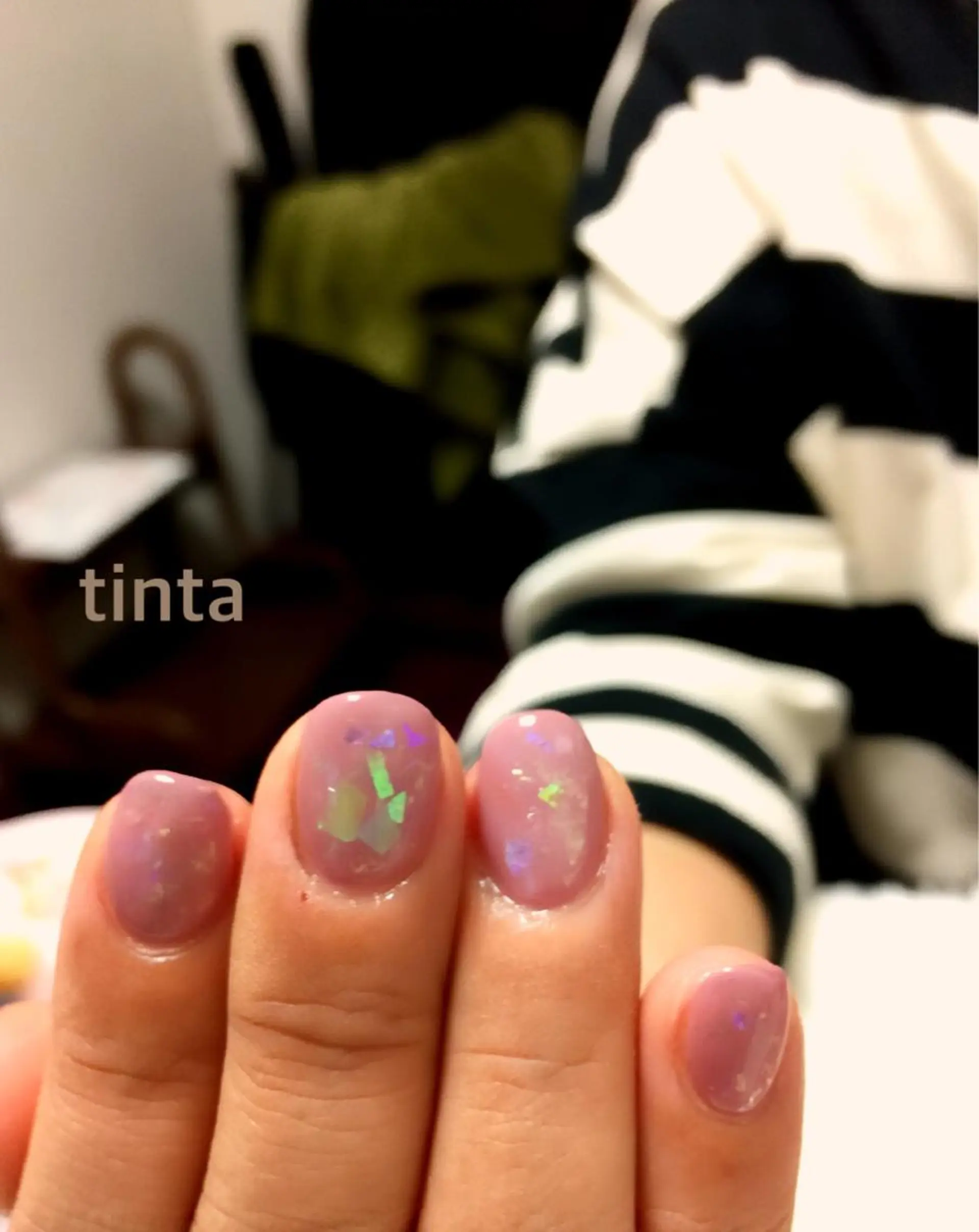 ネイル ホログラムネイル ピンク ネイルサロン ティンタ所属・馬場 典子のネイルデザイン