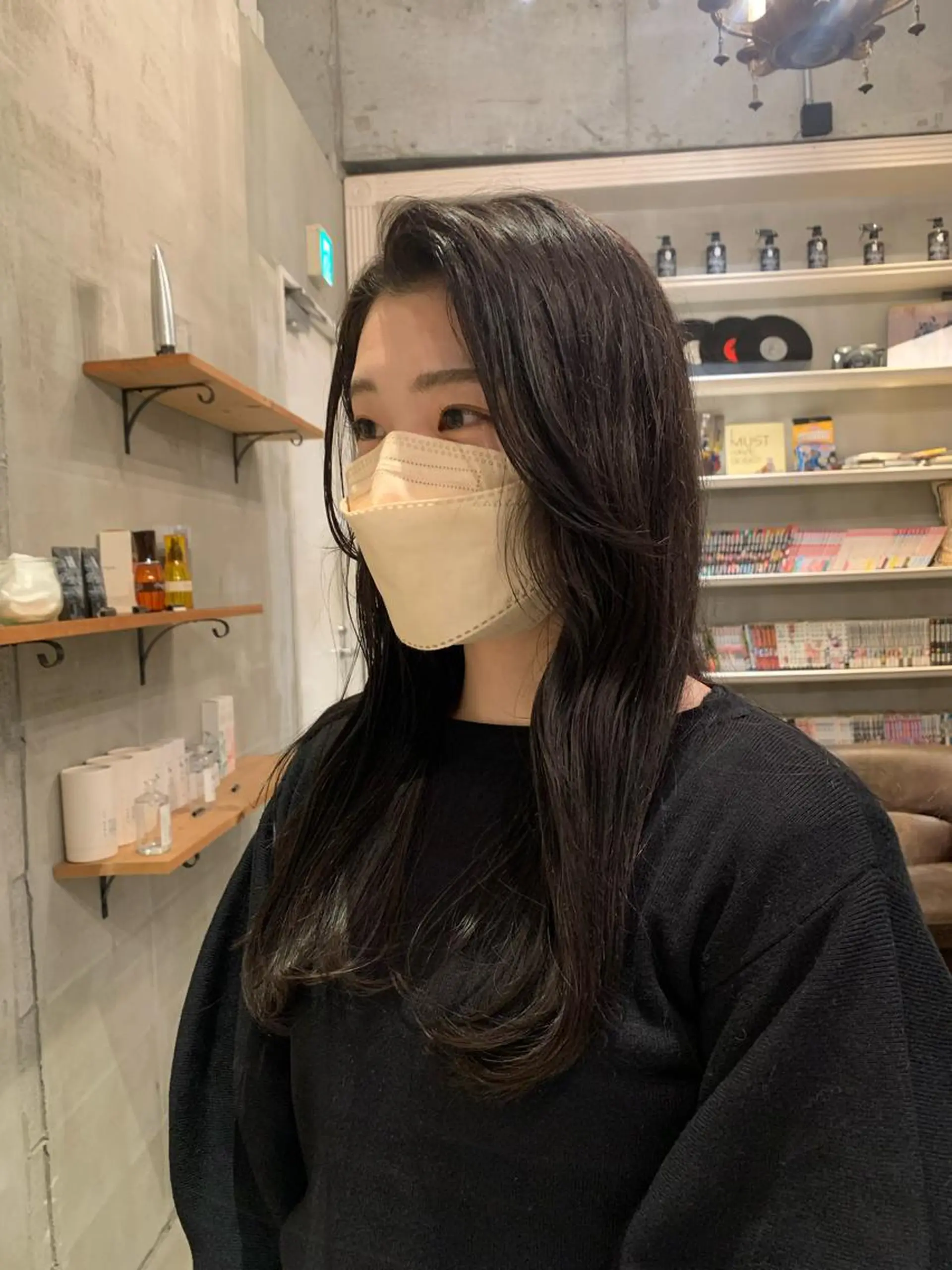 ロング カラー ヨシンモリ 韓国風ヘア カネコ ユカリのヘアスタイル