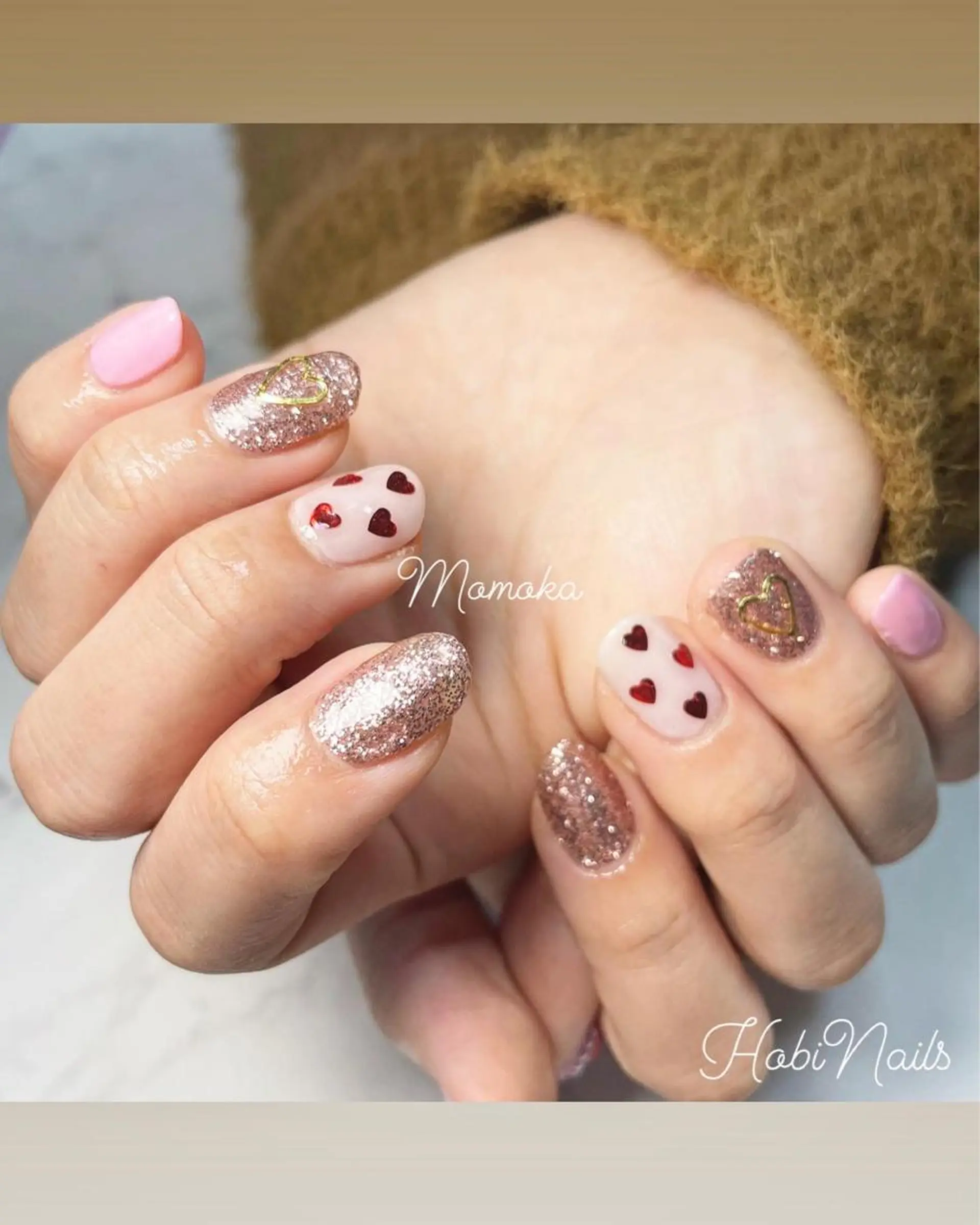 ネイル ハート ピンク momoka_nails所属・Momo nailsalonのネイルデザイン