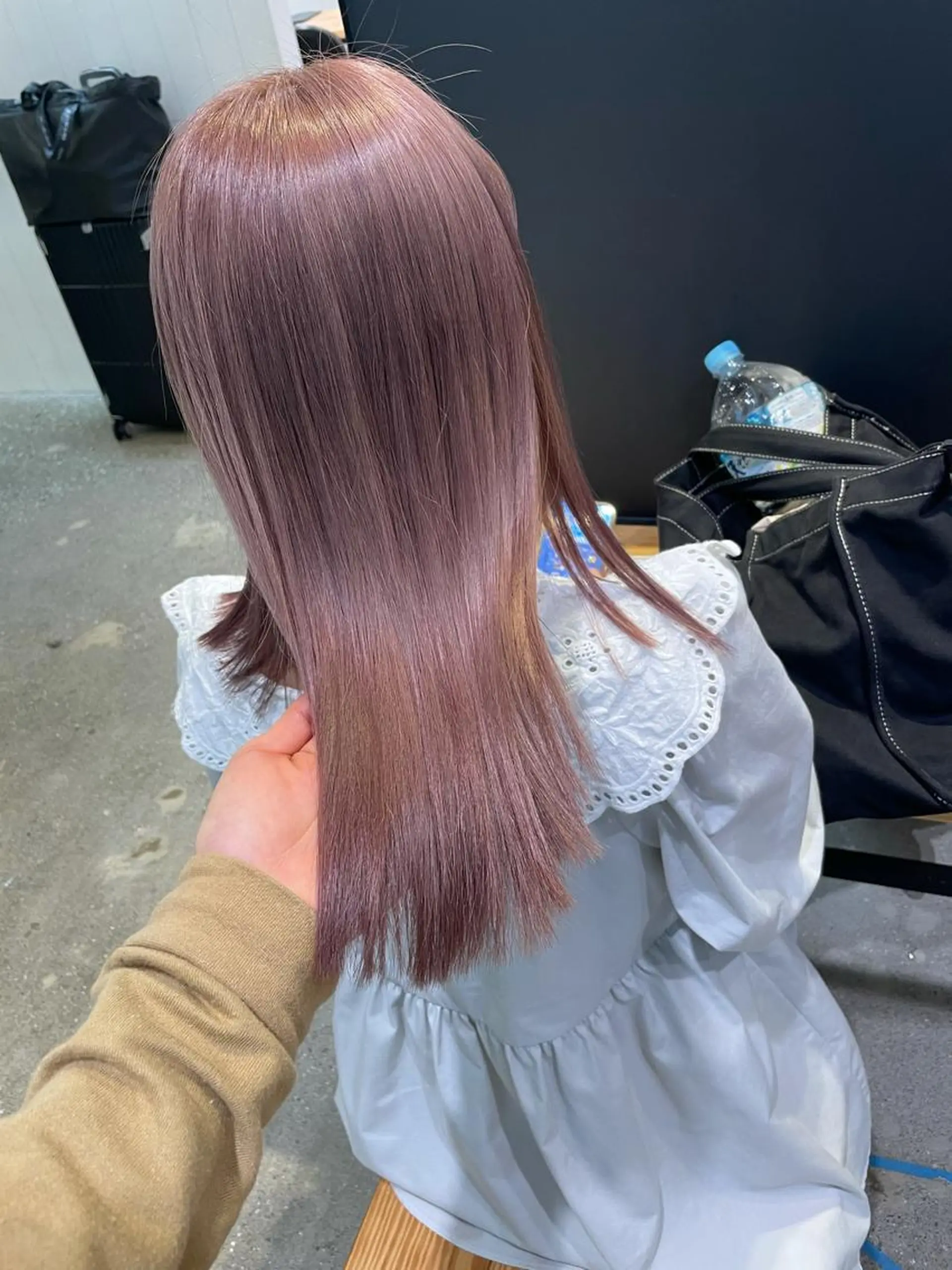 ロング カラー ヘアアレンジ ネイル マツエク・マツパ ブリーチ ピンクカラー カラーマツエク ピンク 🧸ハイトーン🧸 ゆっきー🧸のヘアスタイル