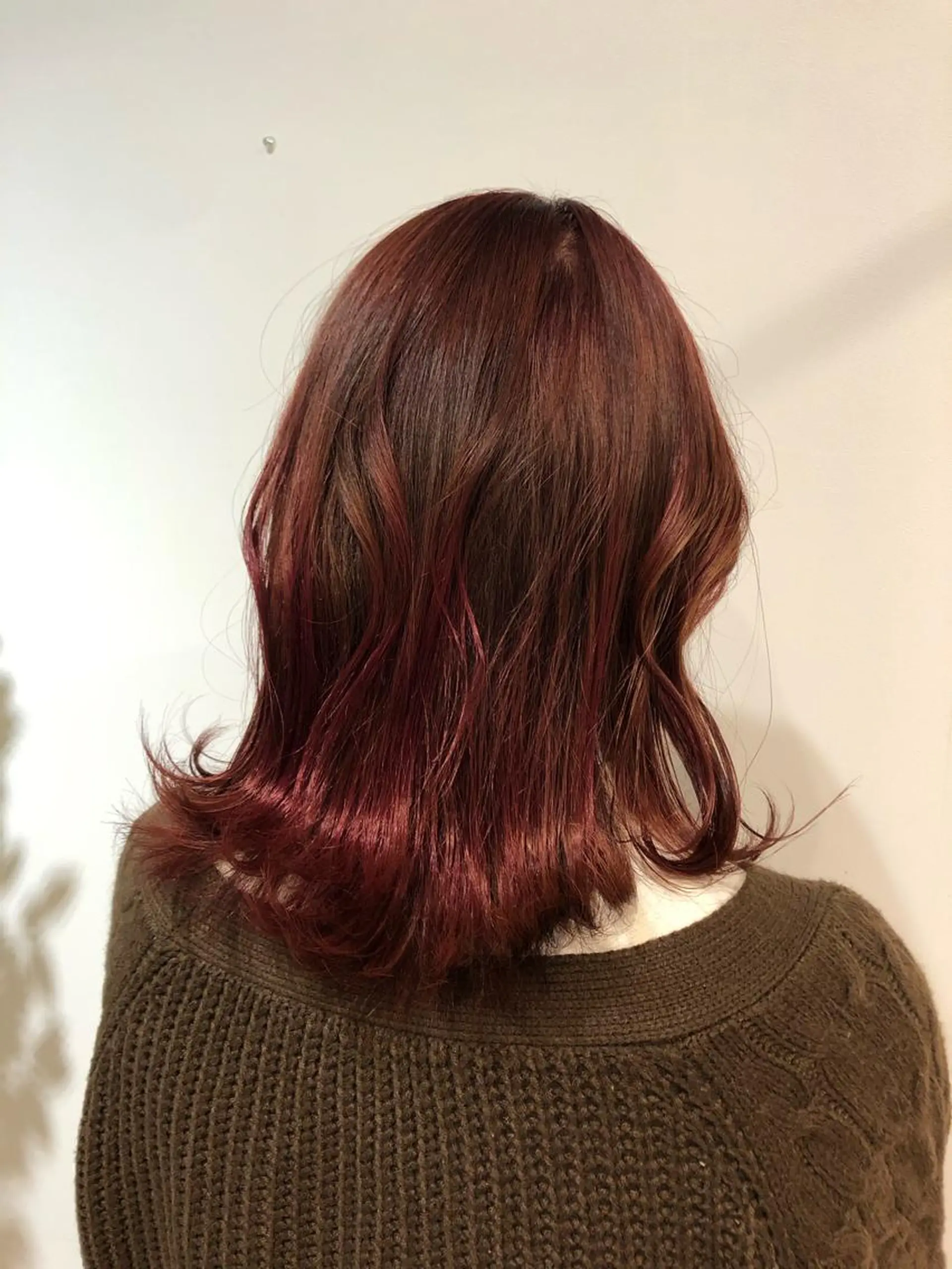 ミディアム カラー ヘアカラー トリートメント 青野 文香のヘアスタイル