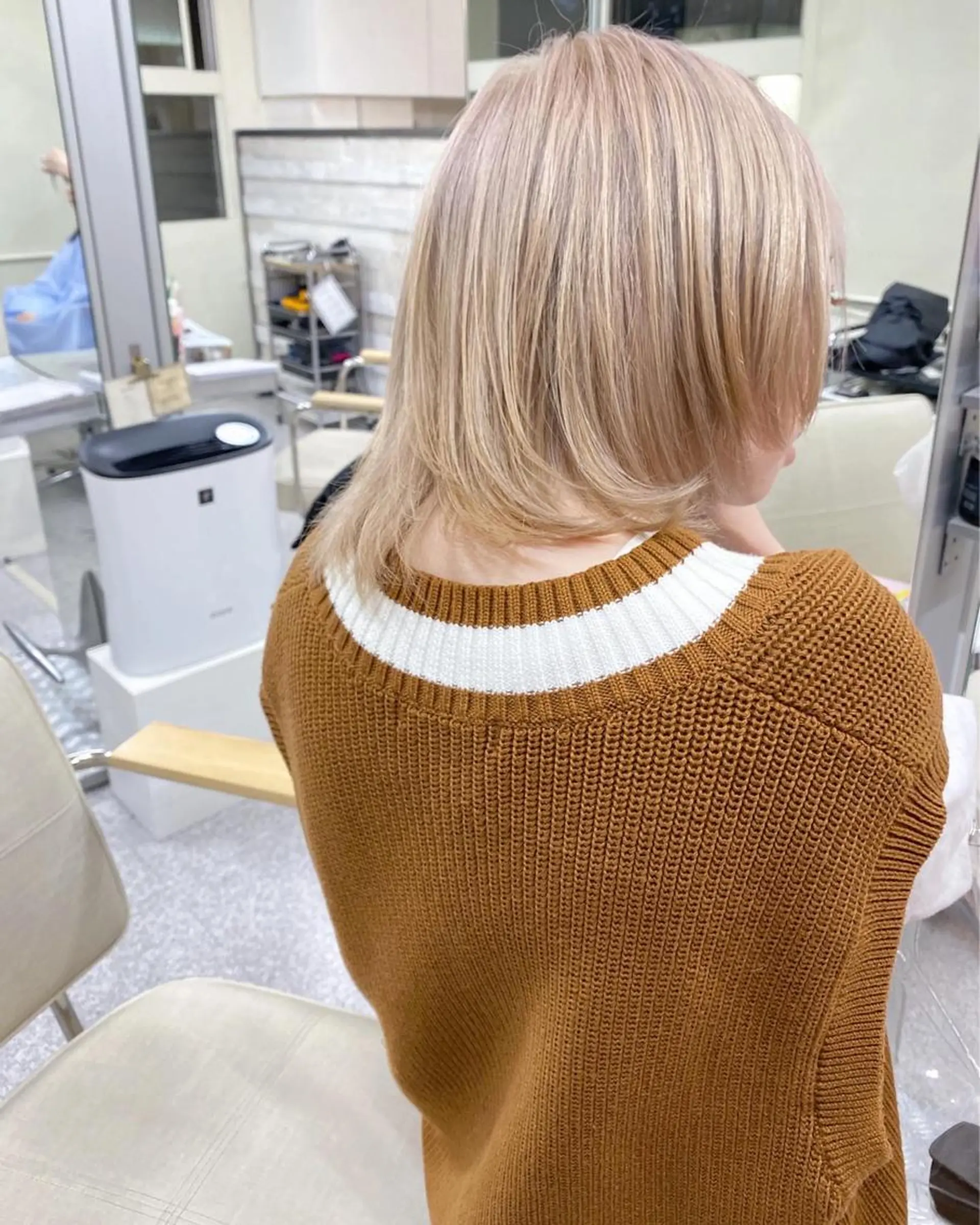 ミディアム カラー レイヤーウルフ エクステ磯部のヘアスタイル