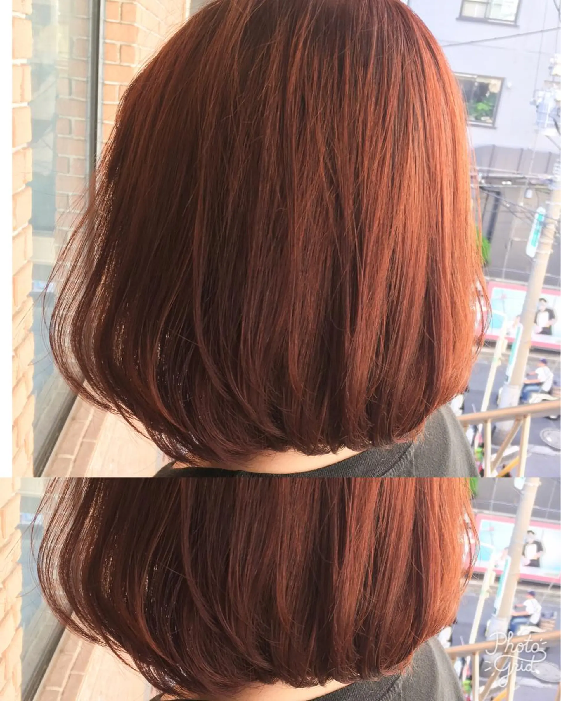 ミディアム カラー オレンジ 北條 優輝のヘアスタイル