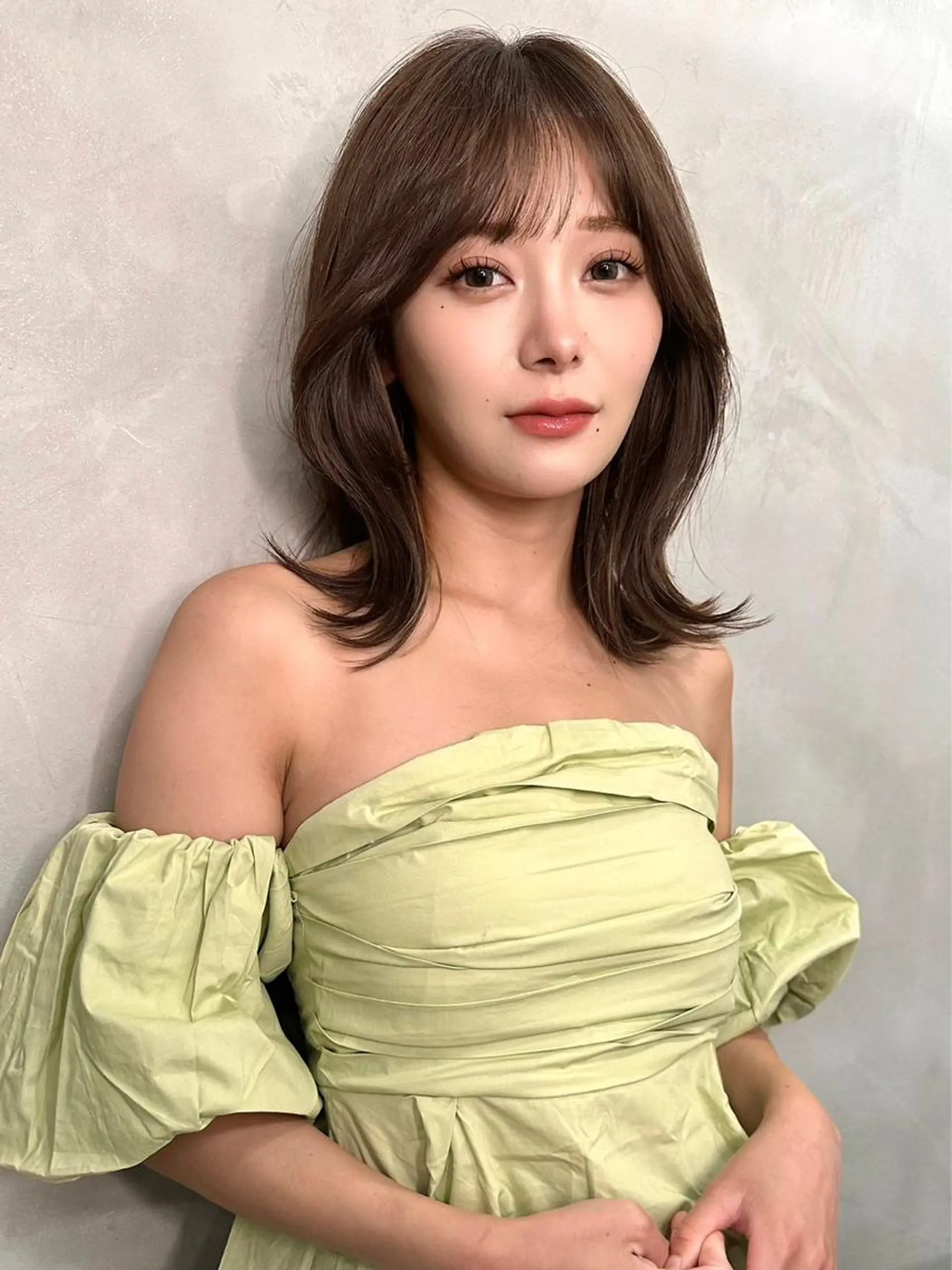 セミロング カラー ヘアアレンジ アッシュ 黒髪 ブリーチ ブルーカラー ブルーブラック 🔶似合わせセンター パート/ヤス🔶のヘアスタイル