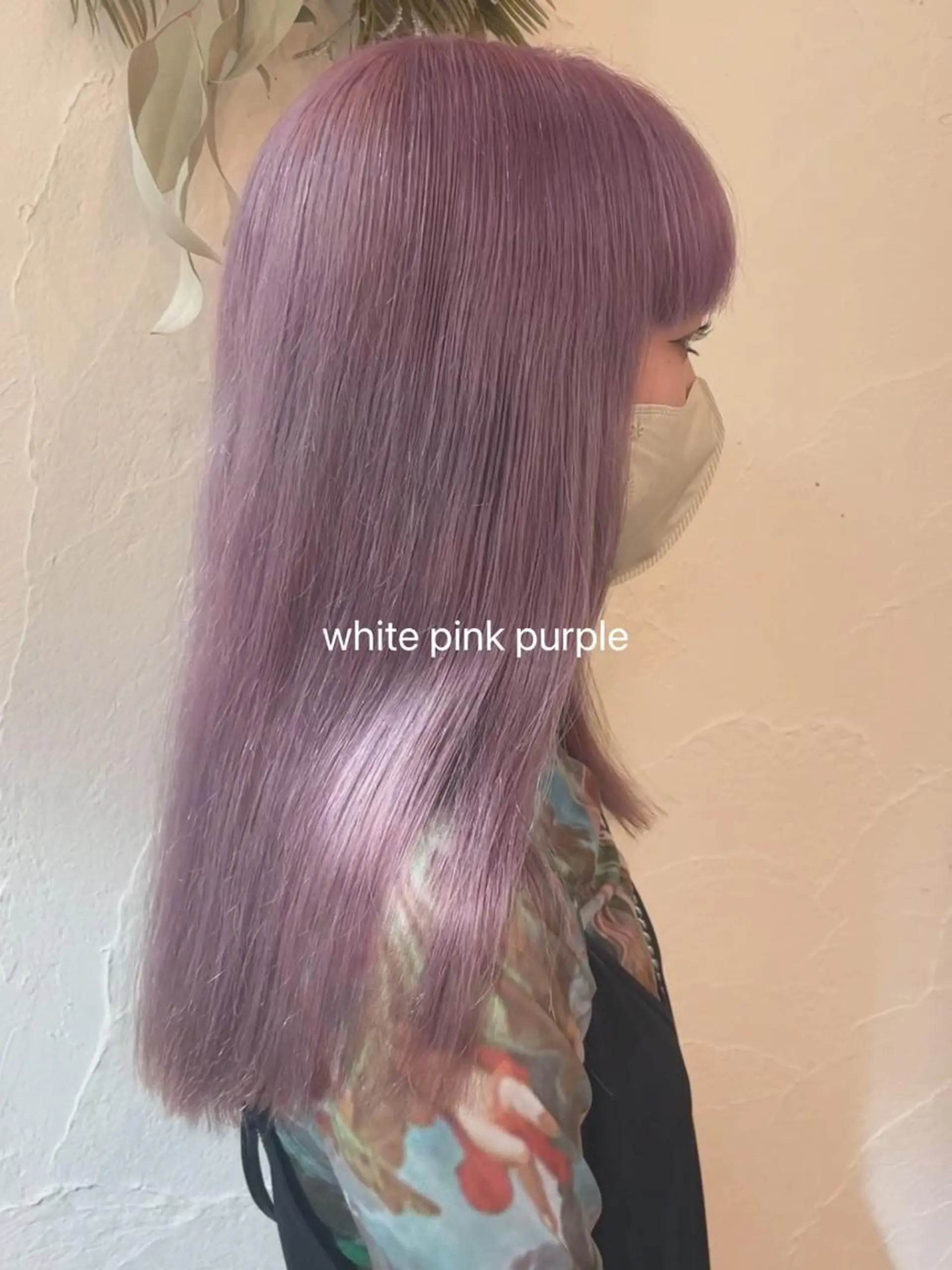 セミロング カラー ヘアアレンジ ハイトーンカラー ピンクカラー ピンクパープル パープルカラー ホワイトピンク ヘアカラー Hair muse'e所属・加藤 愛鈴のヘアスタイル