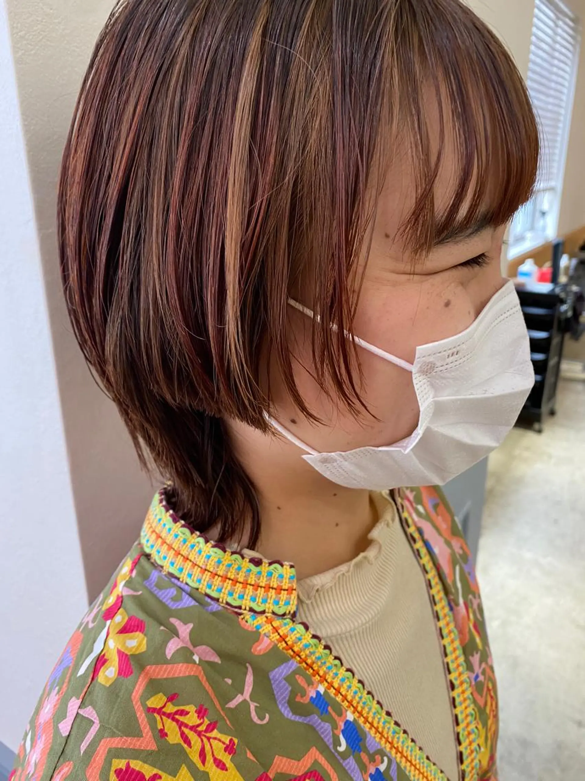 ショート カラー ベージュカラー オレンジ オレンジベージュ レッドカラー ウルフカット GINZARay2 風本朱里🐥のヘアスタイル