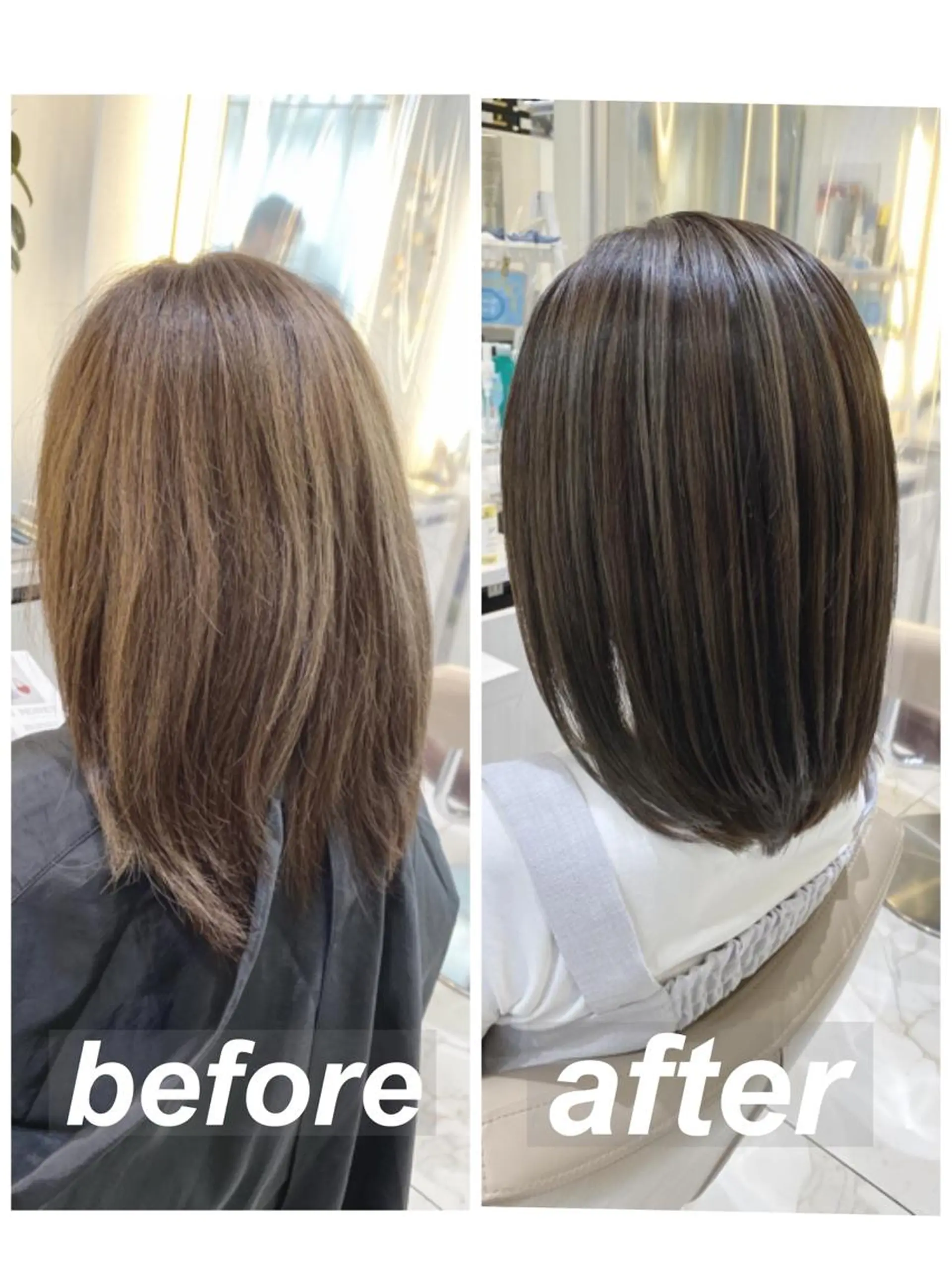 ミディアム 髪質改善 レイヤーカット カット ヘアカラー トリートメント 山崎俊輔/髪質改善 /バレイヤージュのヘアスタイル