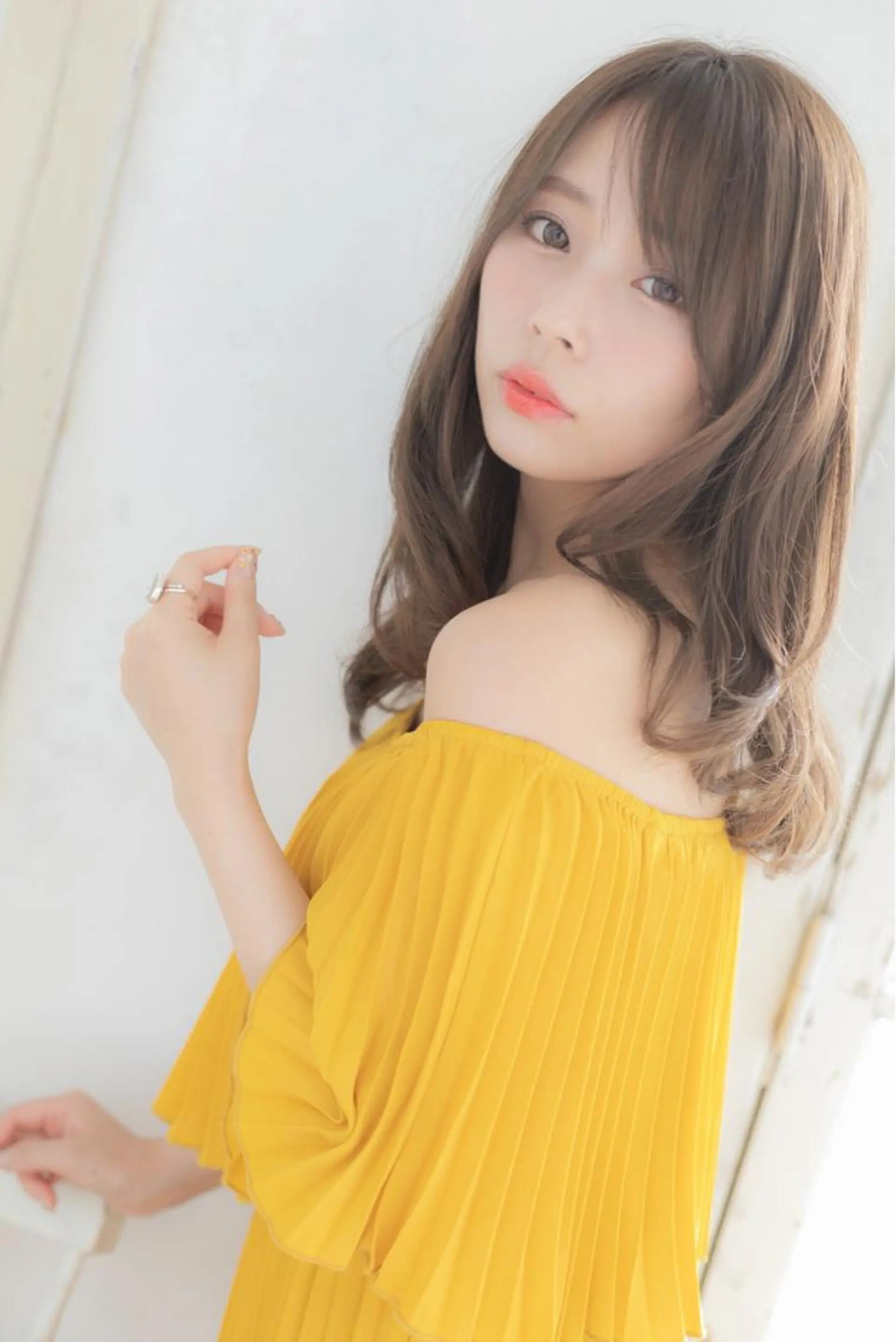 セミロング カラー パーマ ヘアアレンジ メンズ 川上 有香のヘアスタイル