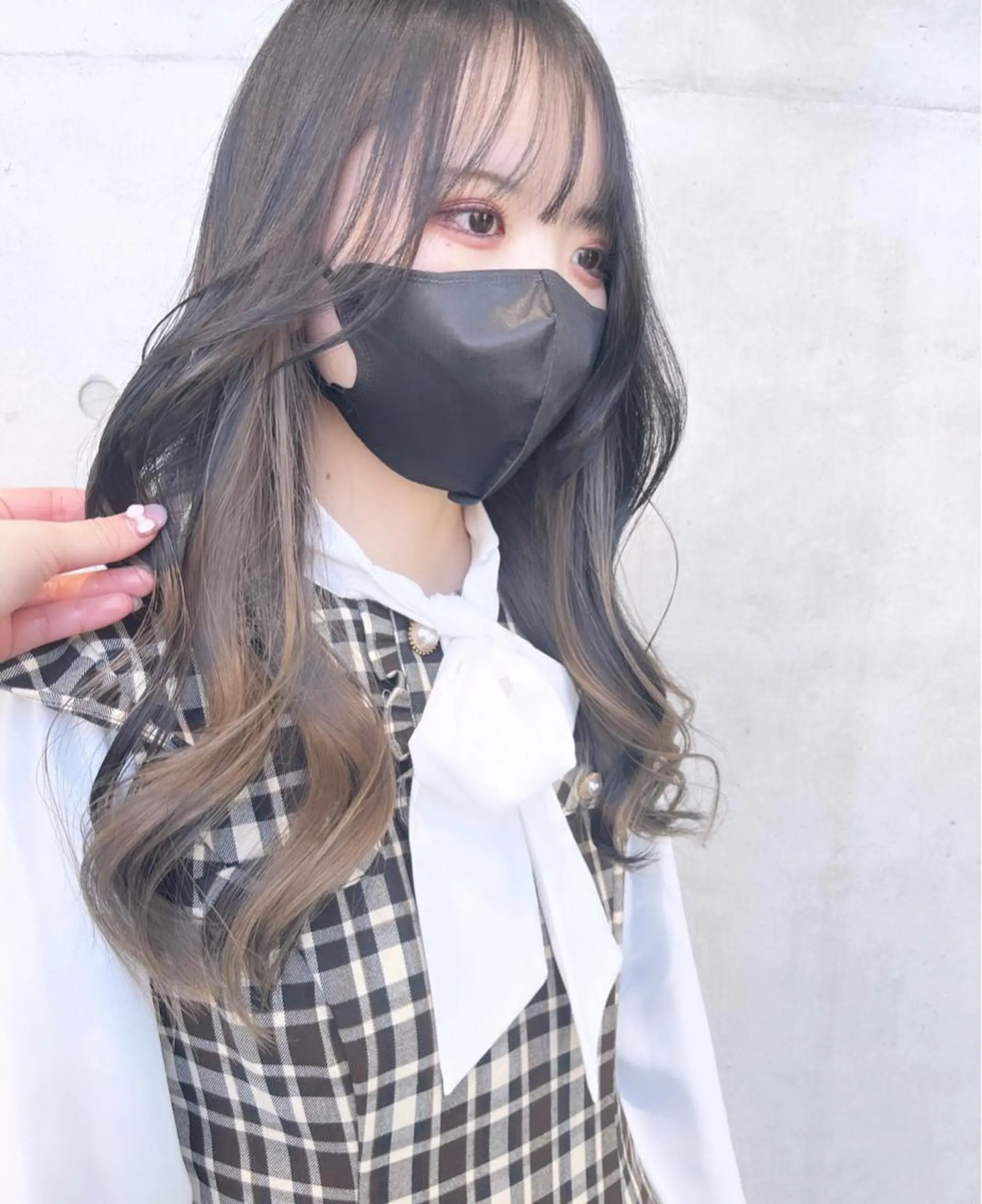 セミロング カラー パーマ ヘアアレンジ カット ヘアカラー 透明感/オリーブ/ グレージュ/YUKAのヘアスタイル