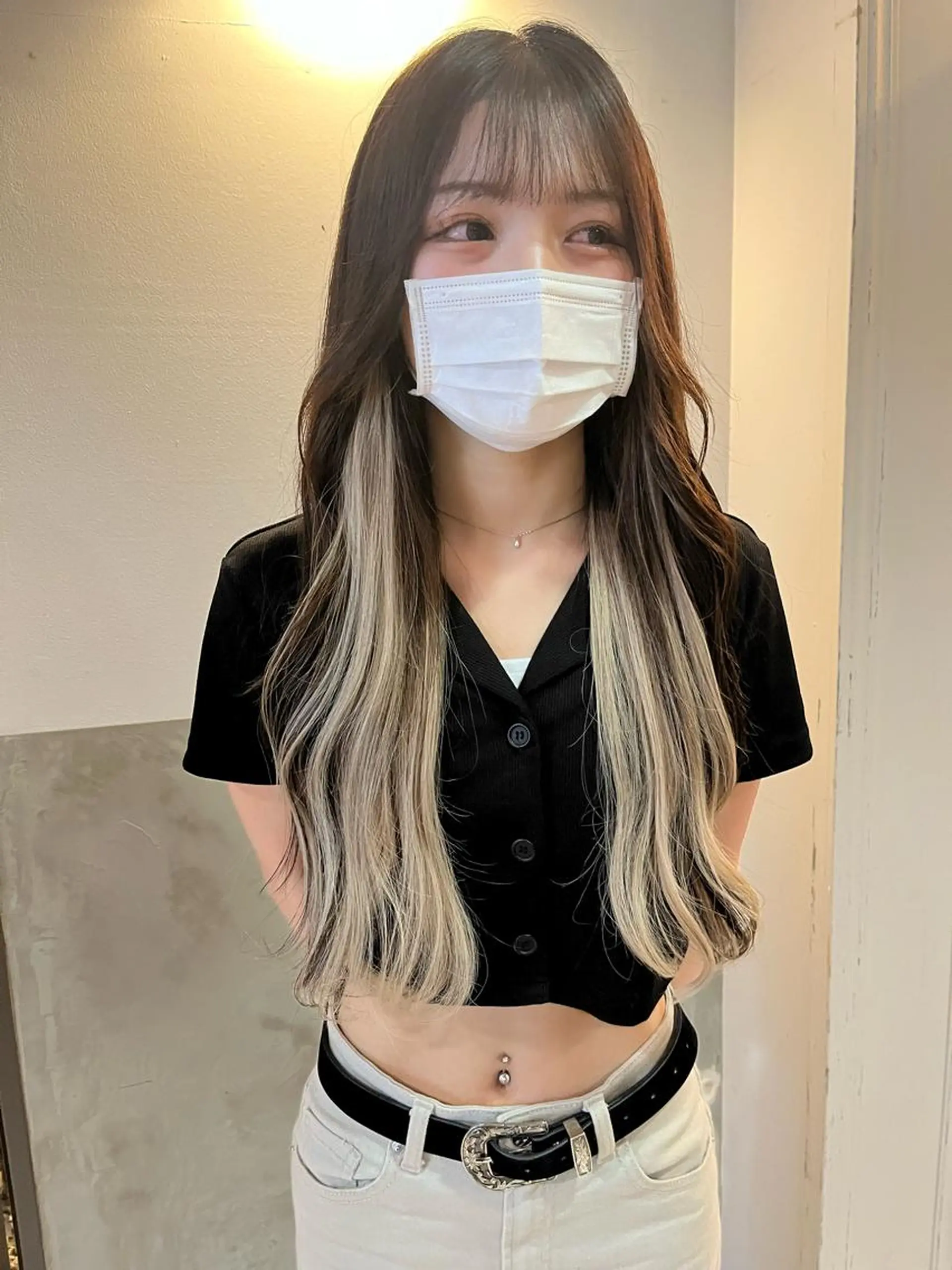 セミロング カラー シールエクステ ブリーチ ハイトーンカラー インナーカラー ボブ ヘアカラー トリートメント エクステ 松尾太樹 【pia】福岡美容室のヘアスタイル