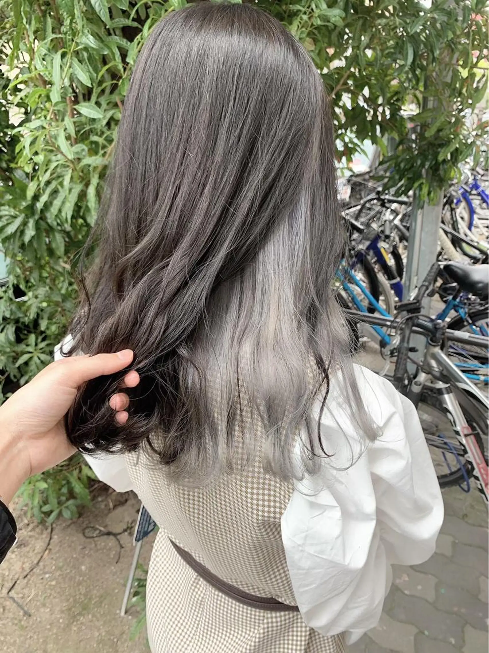 セミロング カラー ヘアアレンジ ブリーチ 髪質改善/ ツヤ髪カラー/高井のヘアスタイル