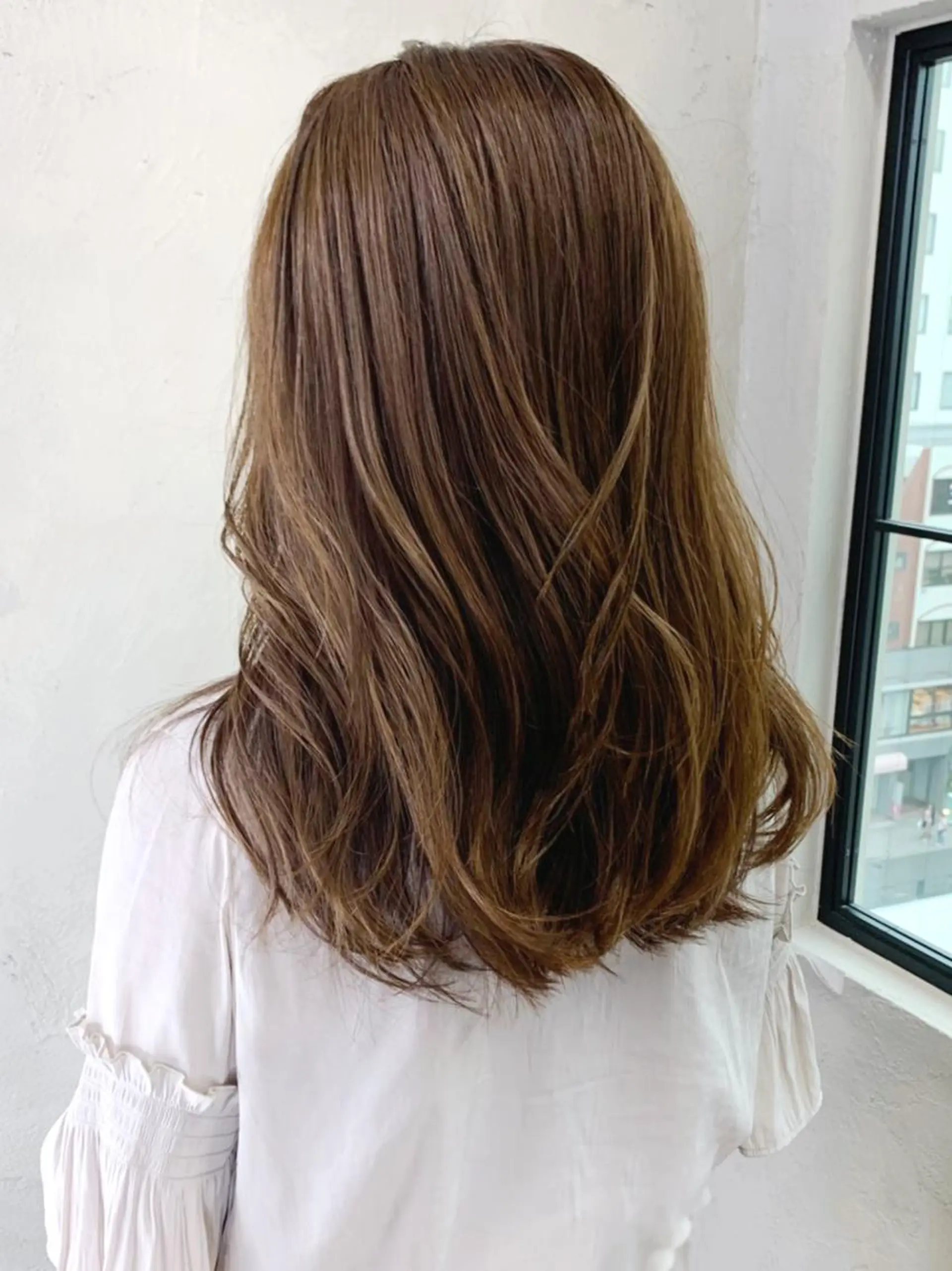 セミロング カラー パーマ ヘアアレンジ ベージュカラー ITbyALBUM 中野店のヘアスタイル