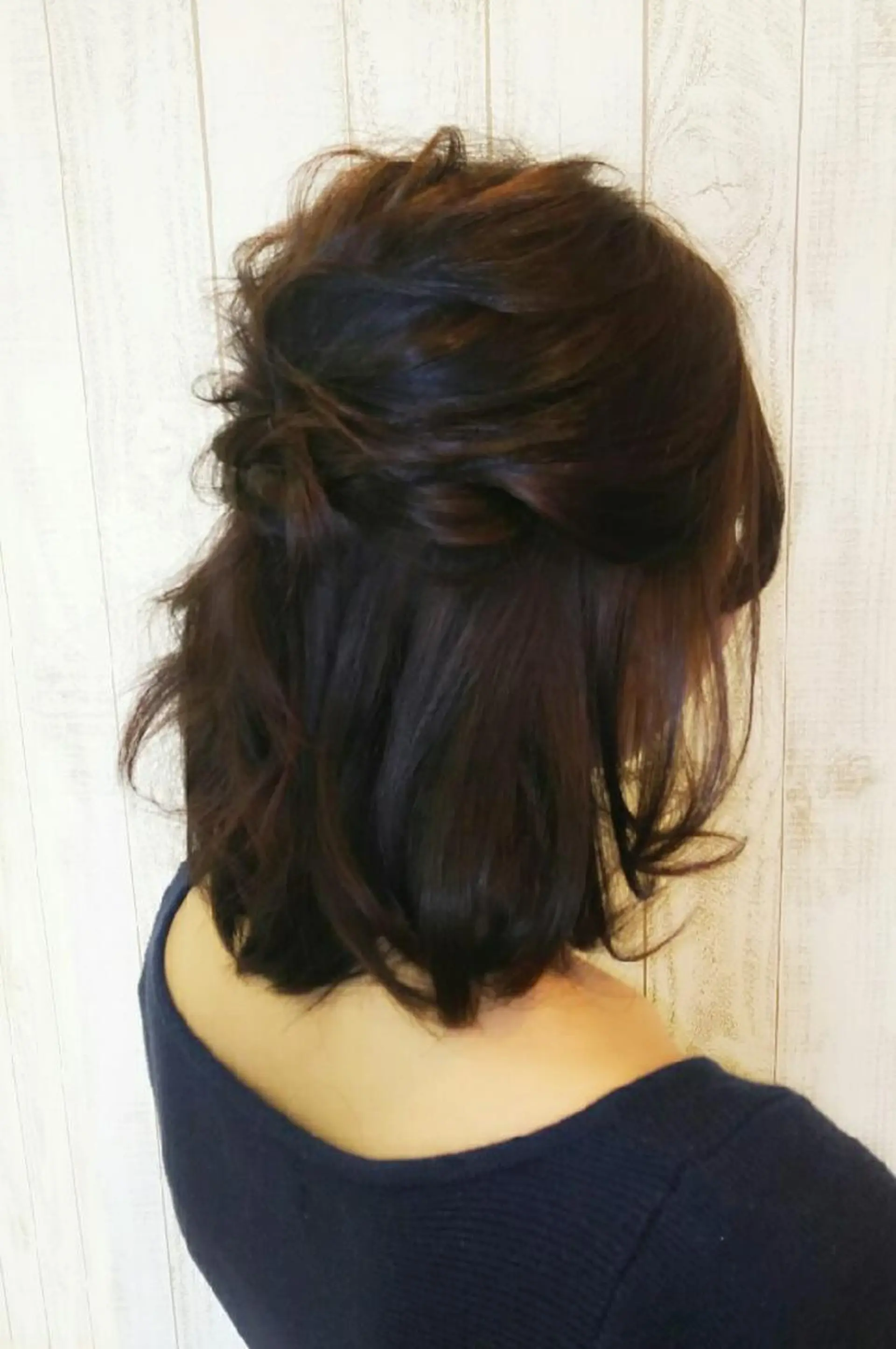 ミディアム ヘアアレンジ ハーフアップ 脇田 雄大のヘアスタイル