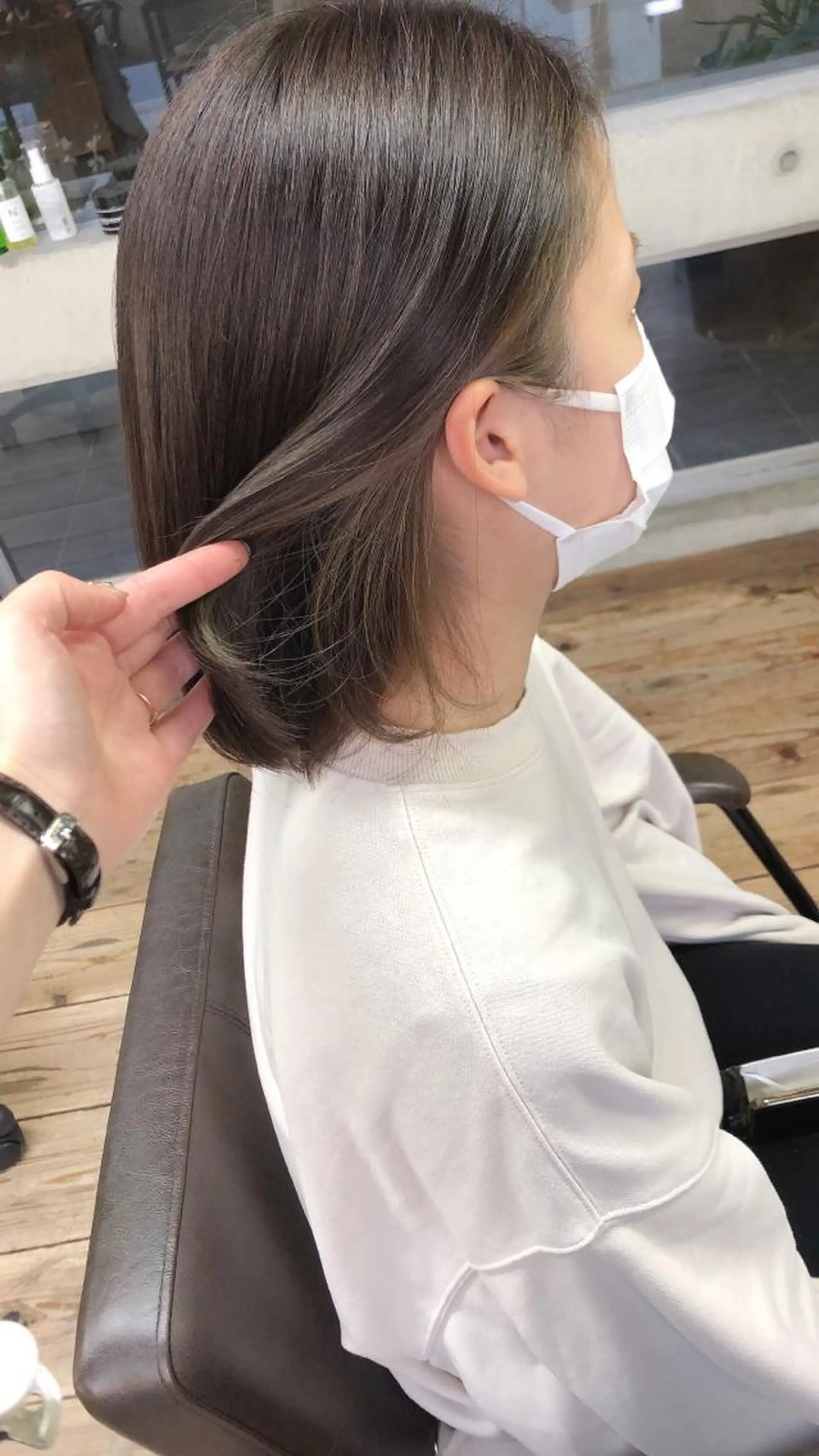 ミディアム カラー ベージュカラー ブリーチ インナーカラー ヘアカラー nagisa /縮毛矯正のヘアスタイル