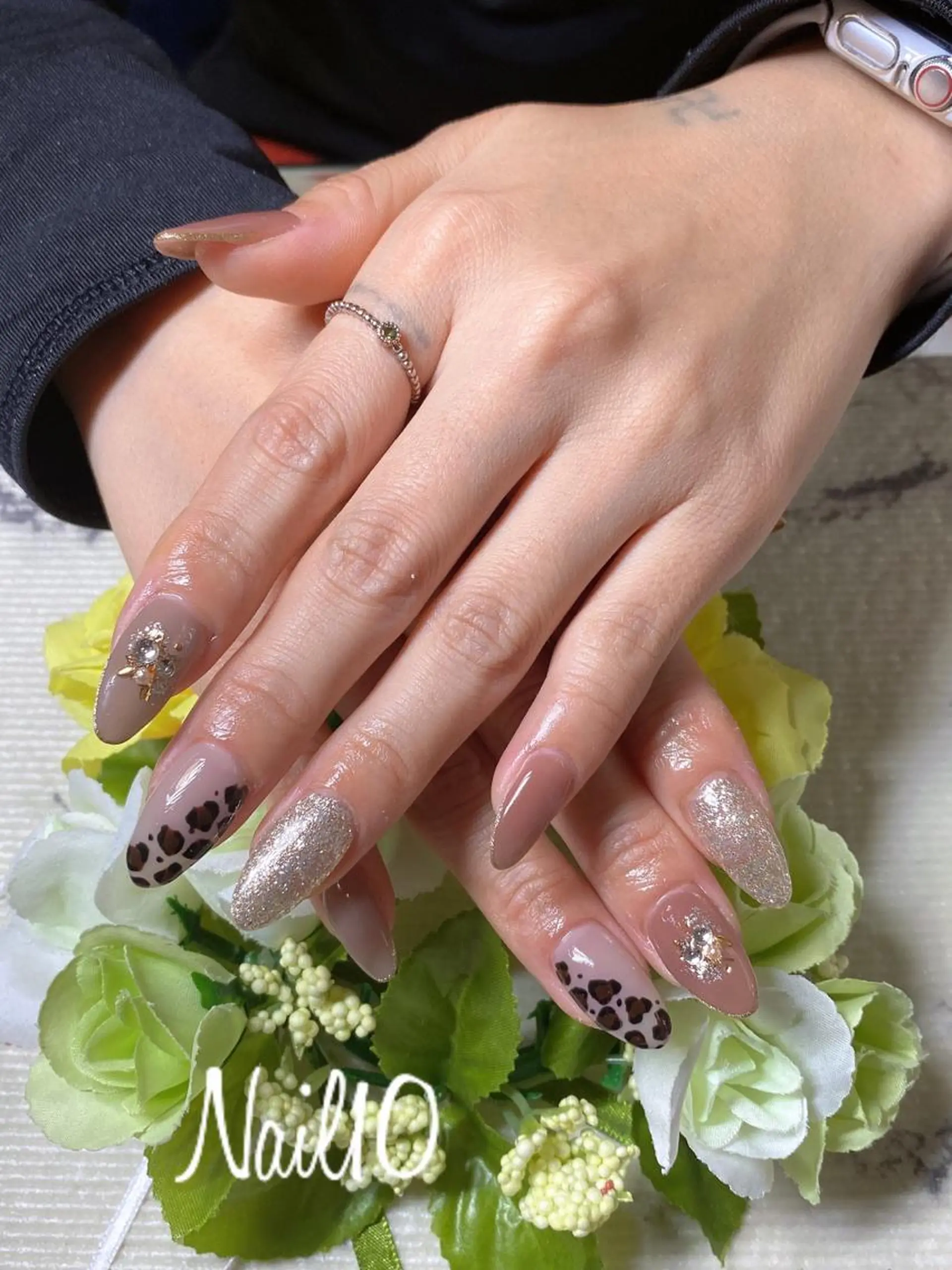 ネイル アートネイル ラメ(グリッター) ラメグラデーション ストーンネイル Nail10 Kakoのネイルデザイン