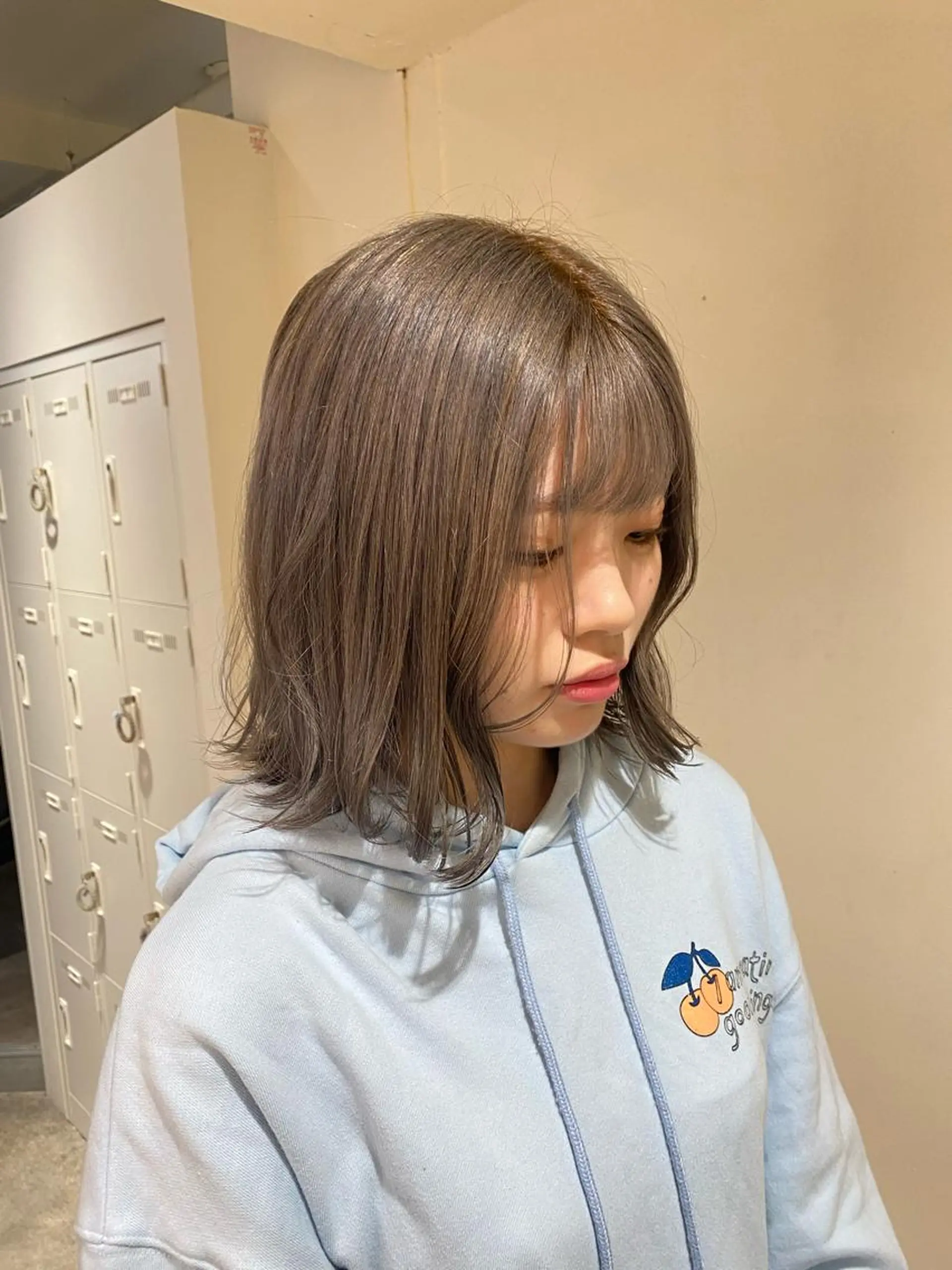 ミディアム カラー ヘアアレンジ ブリーチ ヘアカラー ボブ /ニュアンス/ satomi🧸💖のヘアスタイル