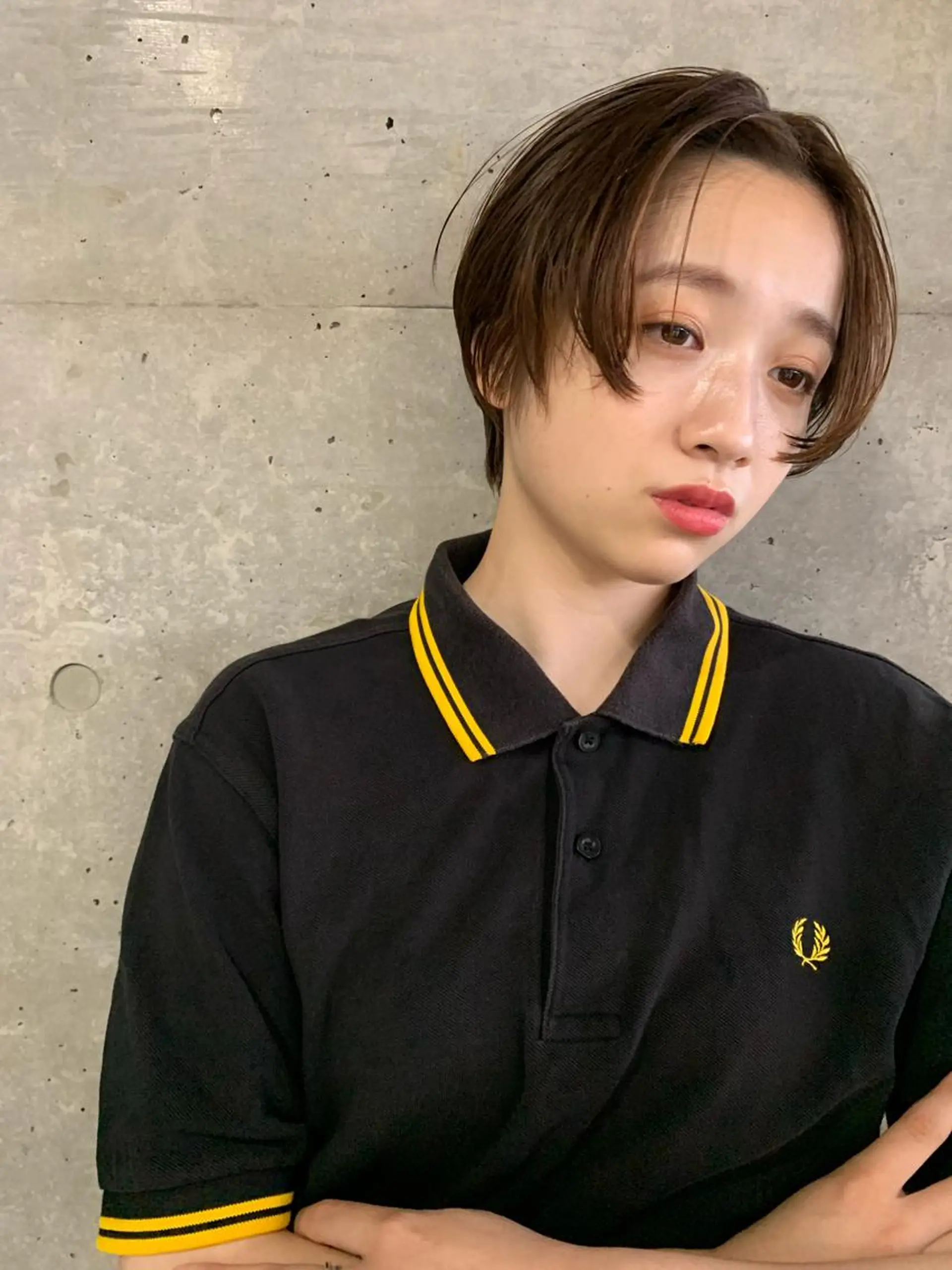 ショート カラー ボブパーマコテ巻き風 パーマNo1深江秀平のヘアスタイル