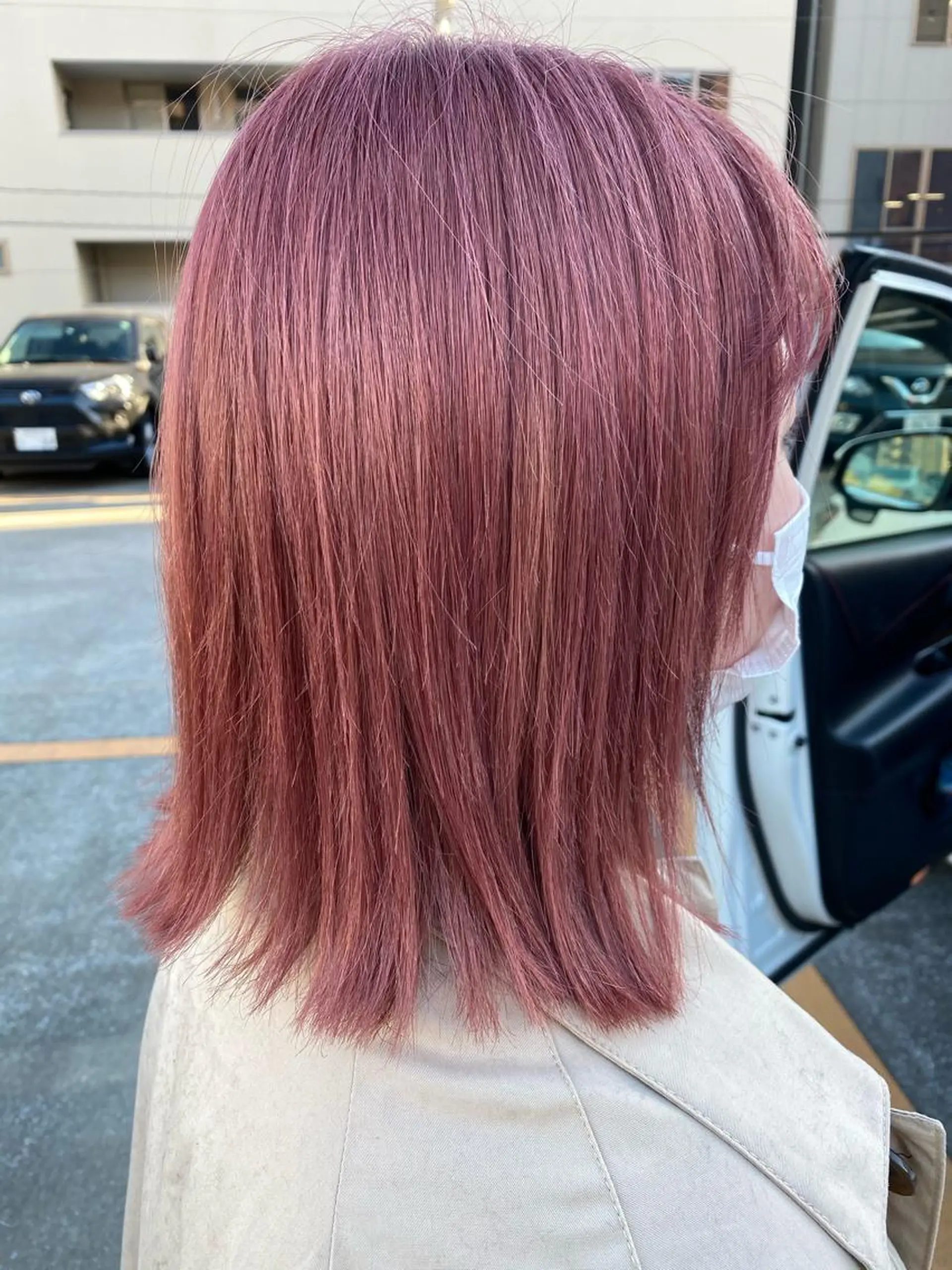 ミディアム カラー ピンクカラー chic.🍋 Kirariのヘアスタイル