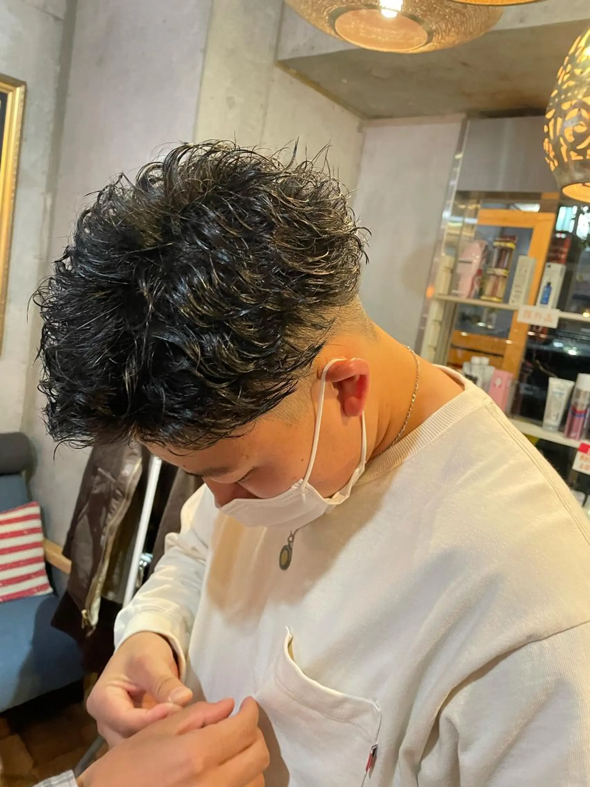 パーマ メンズ センターパート マッシュ メンズパーマ メンズツイストパーマ ツイストスパイラルパーマ フリーランスシェアサロンルレイル所属・心斎橋/メンズ /ルレイル/地形真希のヘアスタイル