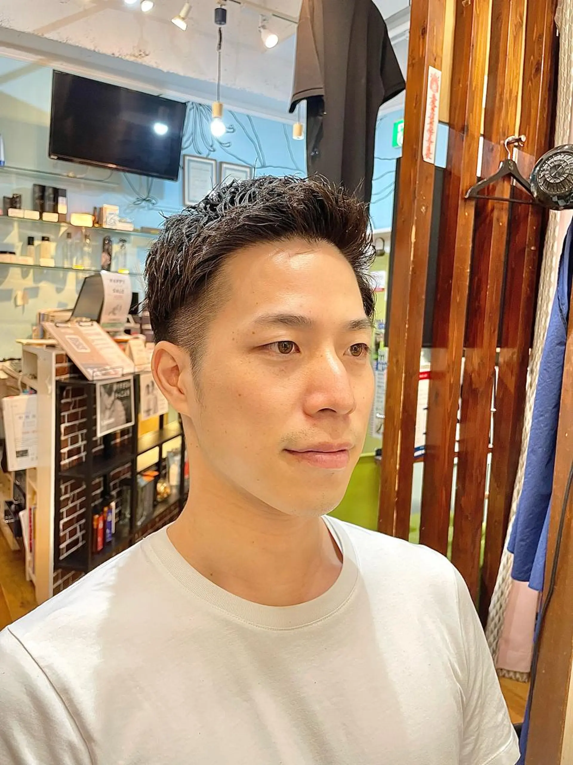 ショート パーマ ヘアアレンジ メンズ 髪や目黒店所属・Kamiya's TOKYO 安孫子のヘアスタイル