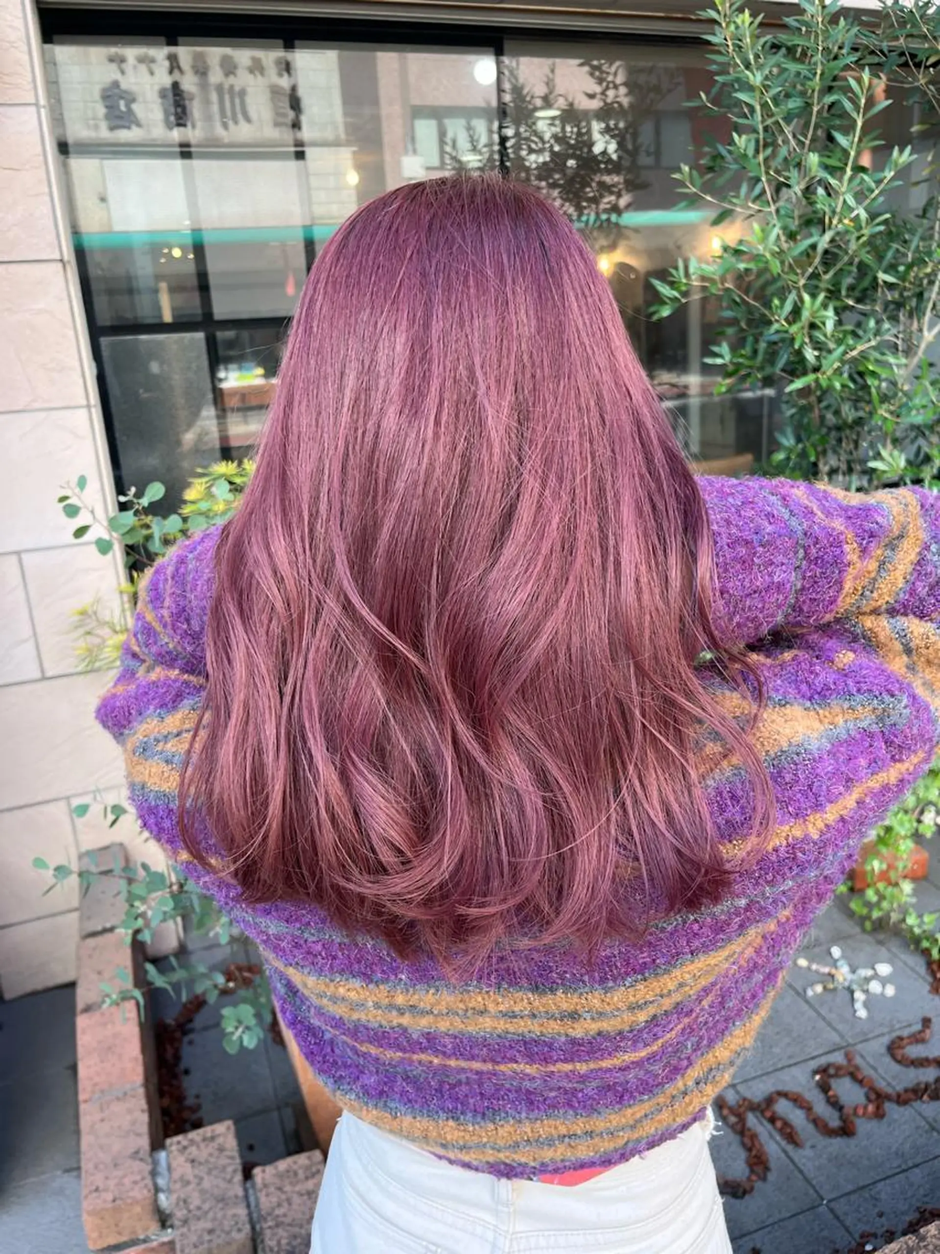 ロング カラー ブリーチ ピンクカラー ヘアカラー SHIAN 八王子👼鬼塚さやかのヘアスタイル