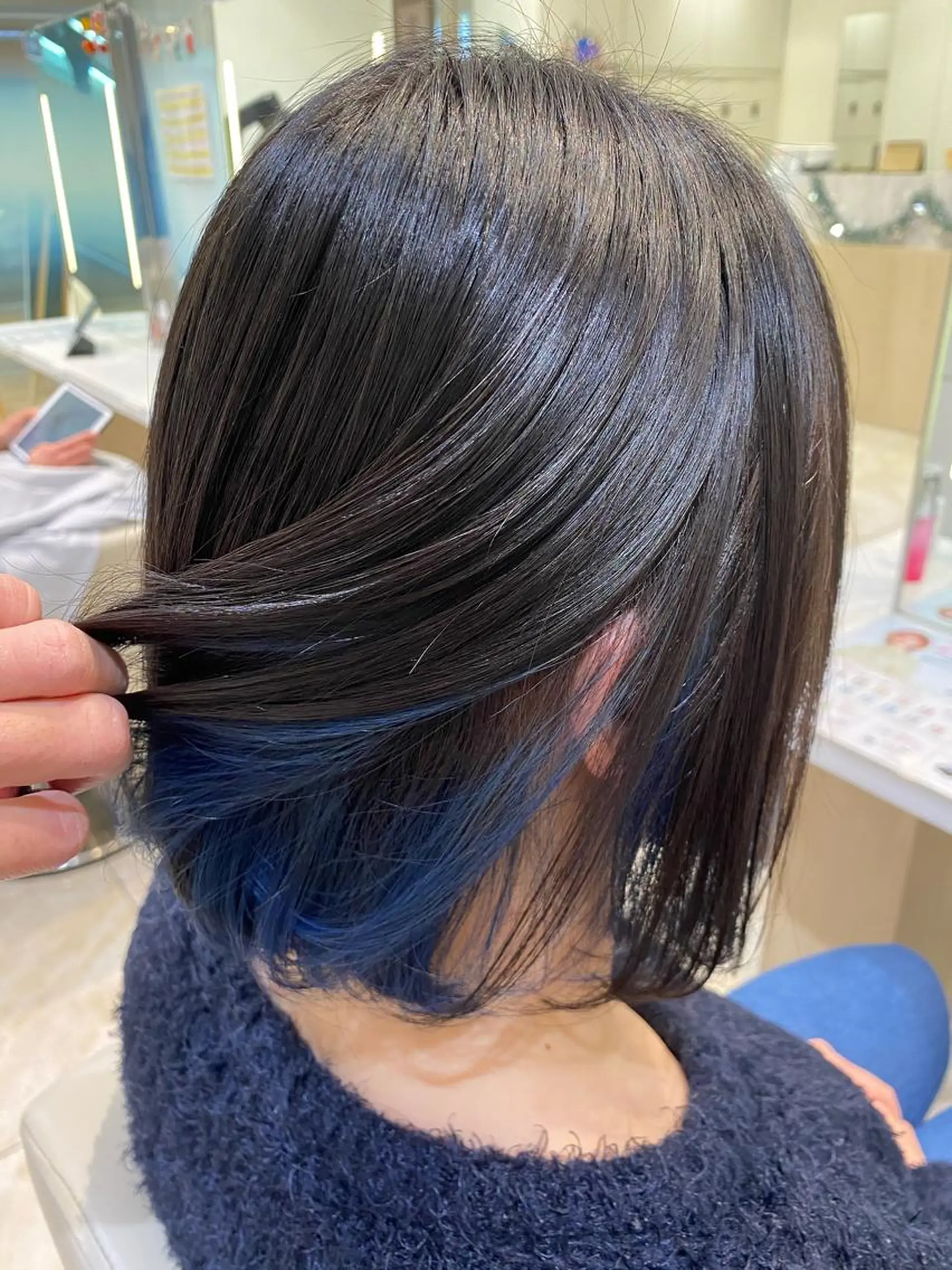 カラー イヤリングカラー インナーカラー ヘアカラー はるか/ブリーチカラ ー/ヘアアレンジ🤍のヘアスタイル