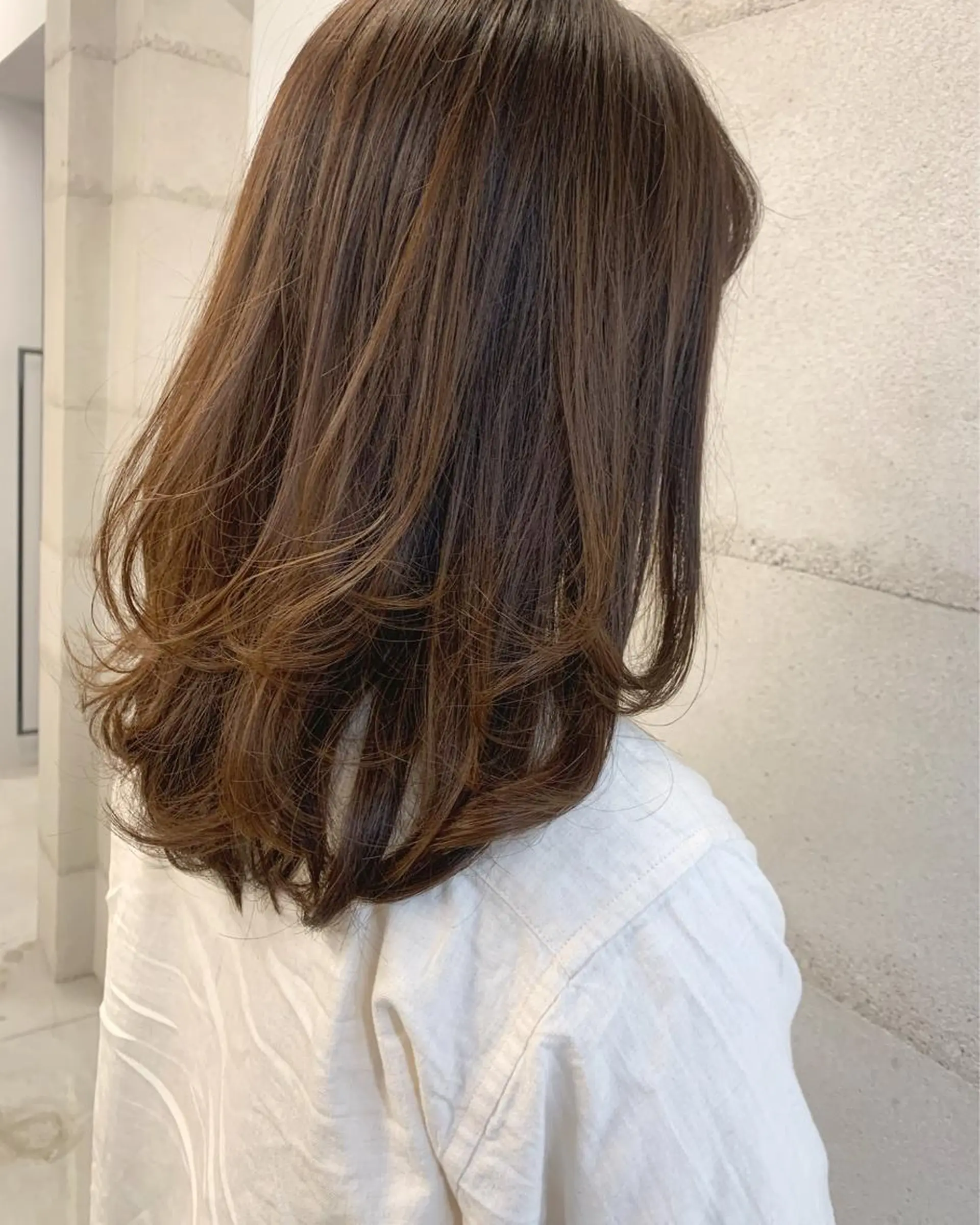 ミディアム カラー 透明感/オリーブ/ グレージュ/YUKAのヘアスタイル