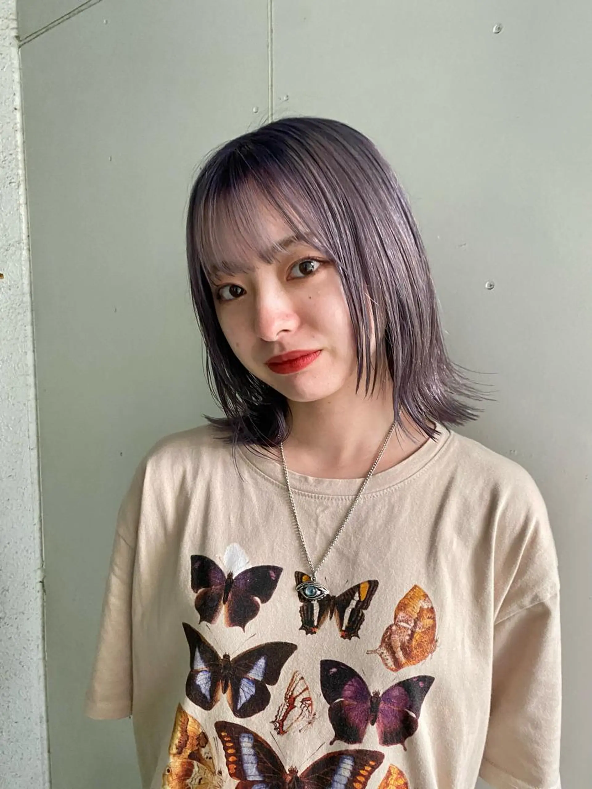 ミディアム カラー ラベンダーカラー ラベンダーグレー yiye 青山所属・無料カットモデル募集 🌱ひょうがのヘアスタイル