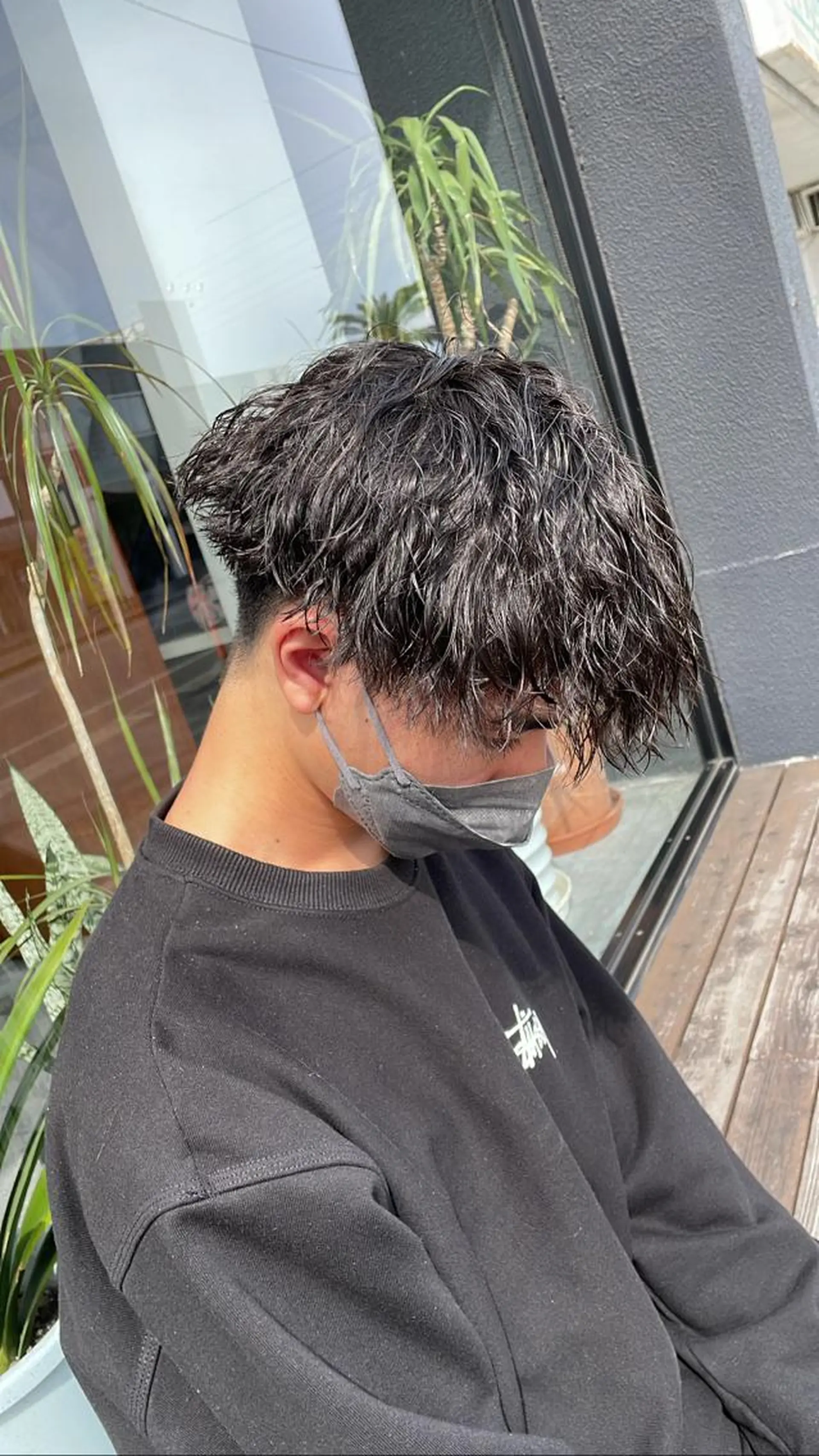 ミディアム パーマ メンズ 村上 楓弥のヘアスタイル