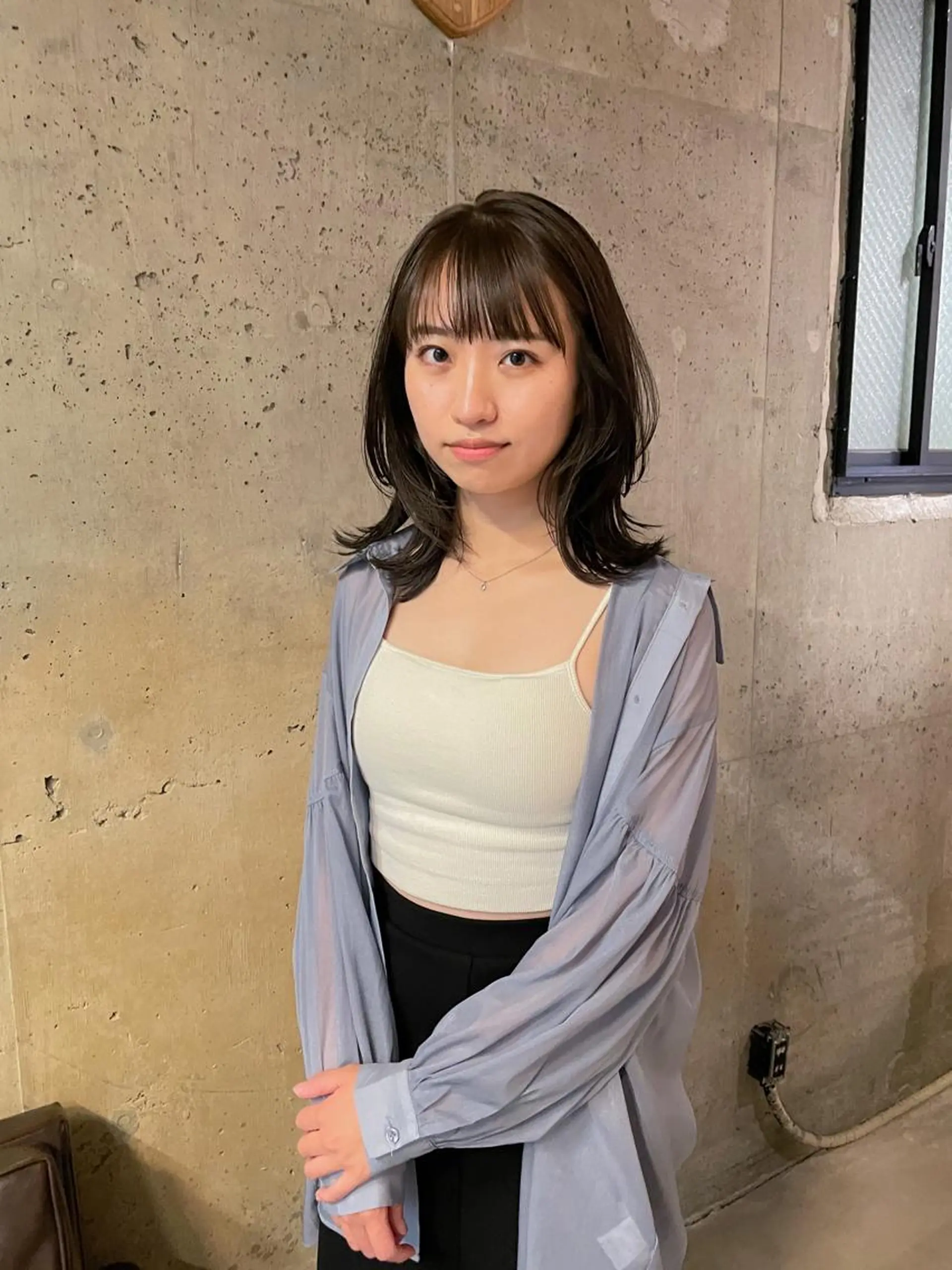 ミディアム カラー パーマ/レイヤー 岩山丈一郎のヘアスタイル