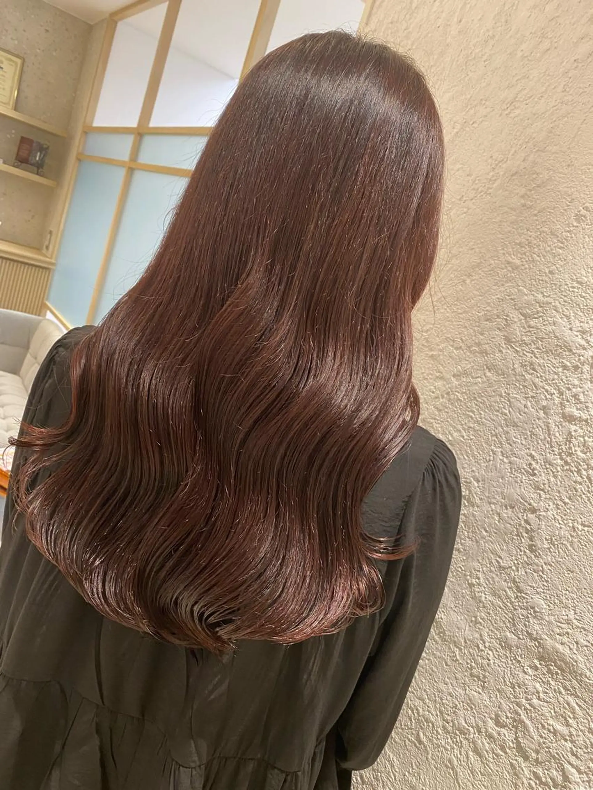 ロング カラー ベージュカラー ピンクカラー ピンクベージュ カット ヘアカラー トリートメント 角田 全史のヘアスタイル