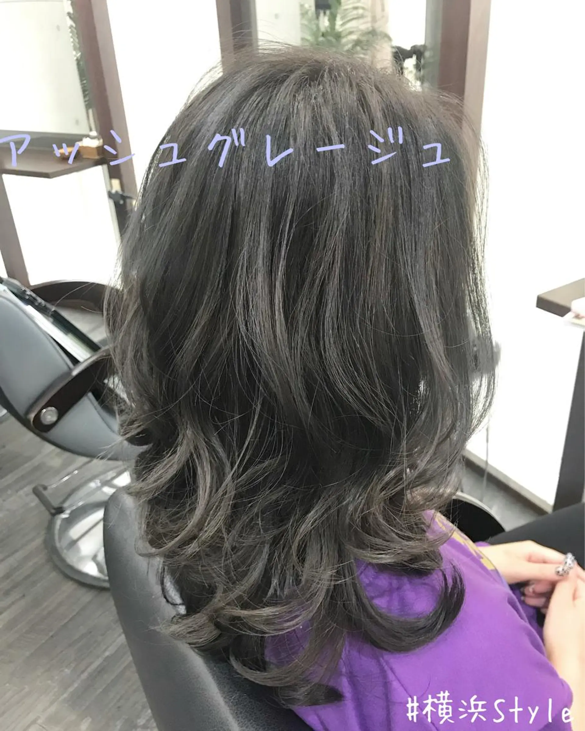 セミロング カラー アッシュ アッシュグレー アッシュグレージュ グレージュ cocoru所属・＊横浜駅＊ 金子 誠也のヘアスタイル