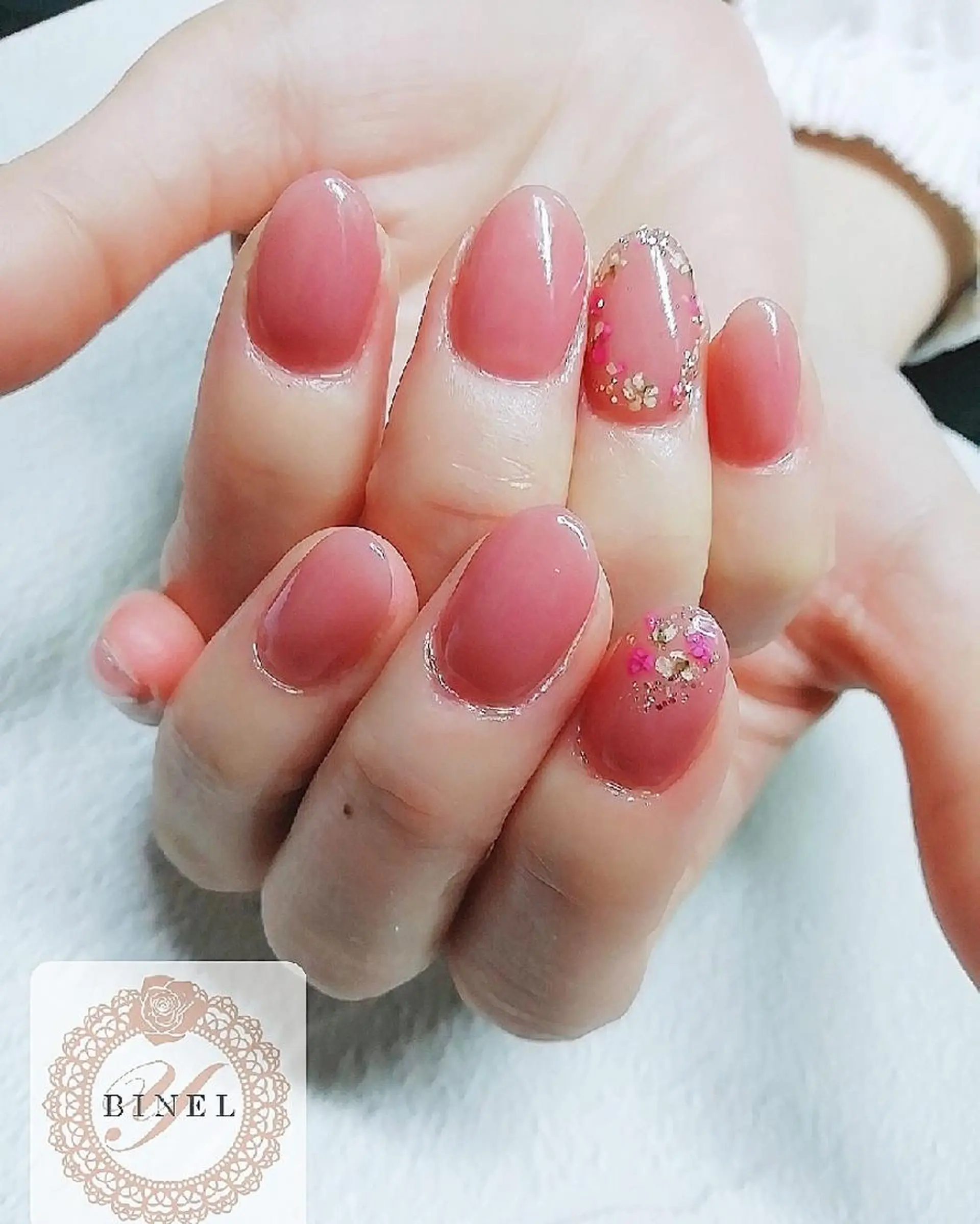 ネイル フラワーネイル 春ネイル ハンドネイル Nail Salon Y.BINELのネイルデザイン