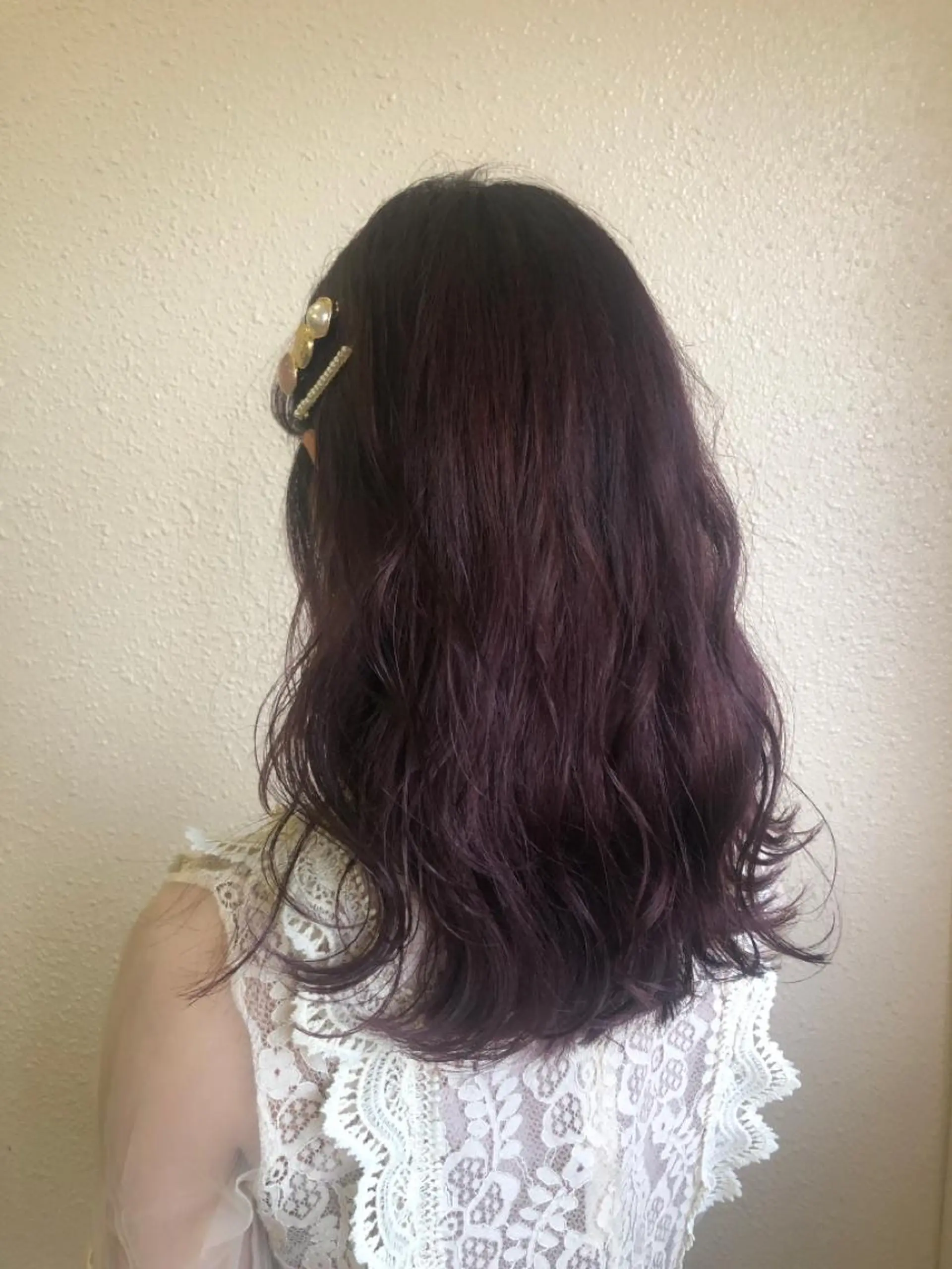 セミロング カラー ピンクカラー ピンクパープル パープルカラー 韓国艶カラー🇰🇷 DISCO💙のヘアスタイル