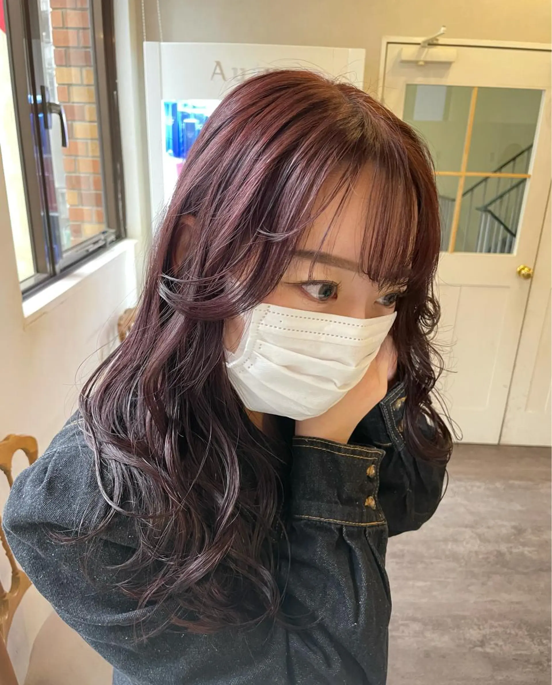 セミロング カラー ラベンダーカラー ピンクカラー ピンクラベンダー 韓国風ヘア レイヤー/艶カラー 🫧守利のヘアスタイル