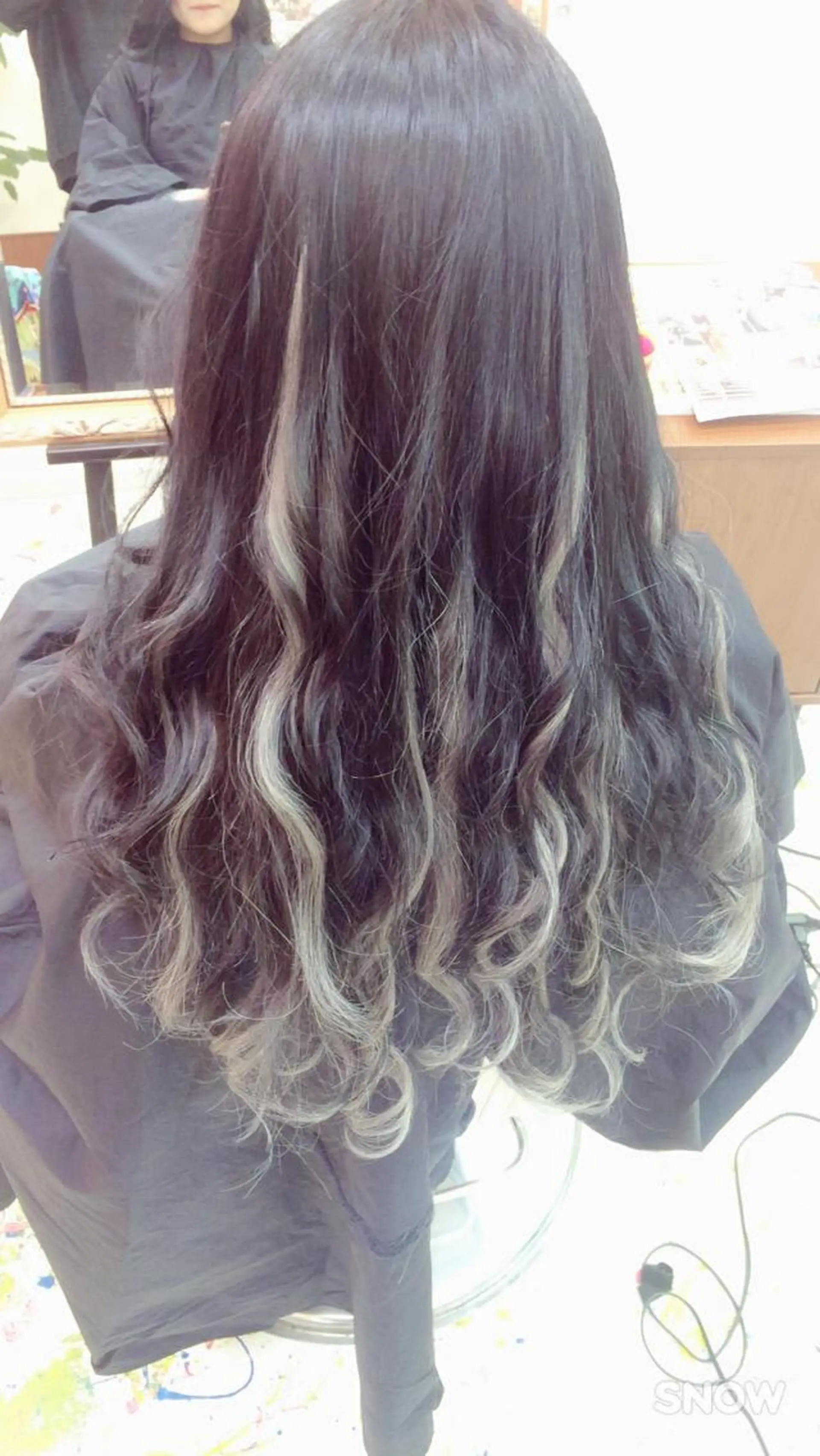 ロング カラー アッシュ アッシュブラック 黒髪 メッシュ エクステ EMANON横浜所属・平尾 拓也のヘアスタイル