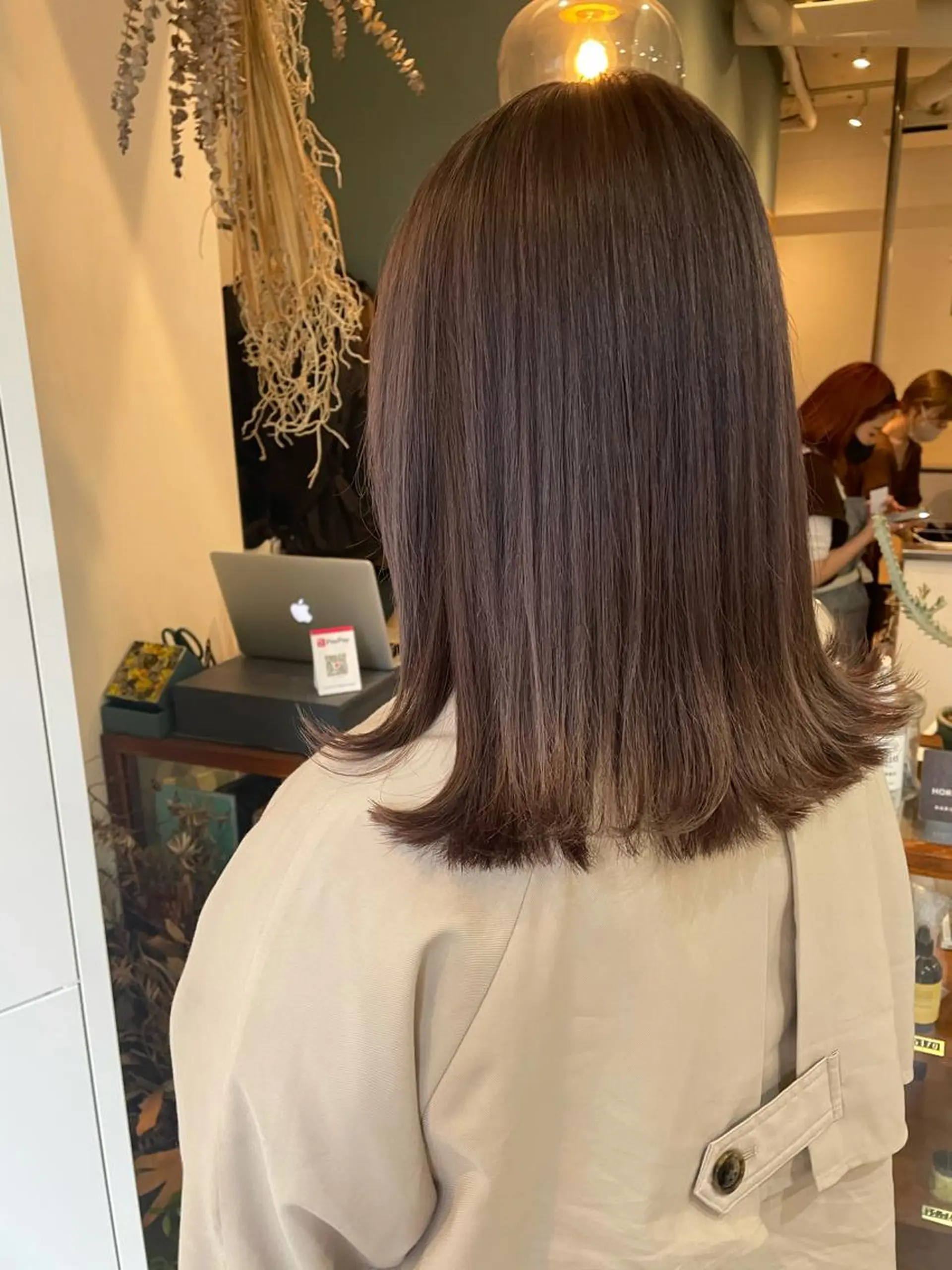 セミロング カラー ブリーチ グレージュ ラベンダーカラー ラベンダーグレージュ ラベンダーグレー ヘアカラー 中目黒🌼 🌼ハナのヘアスタイル