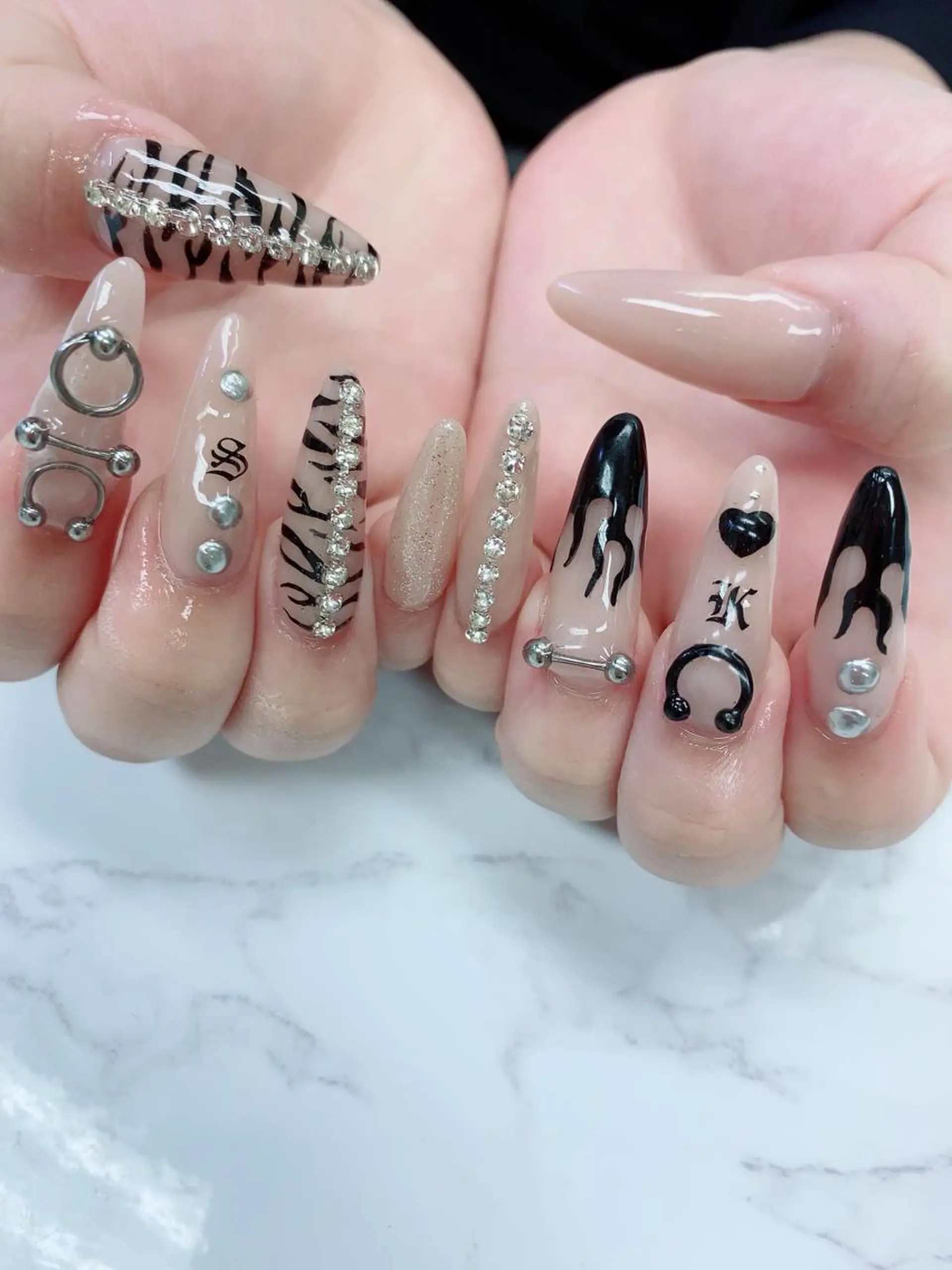 ロング ハンドネイル JNA認定講師🌸 RIEのネイルデザイン