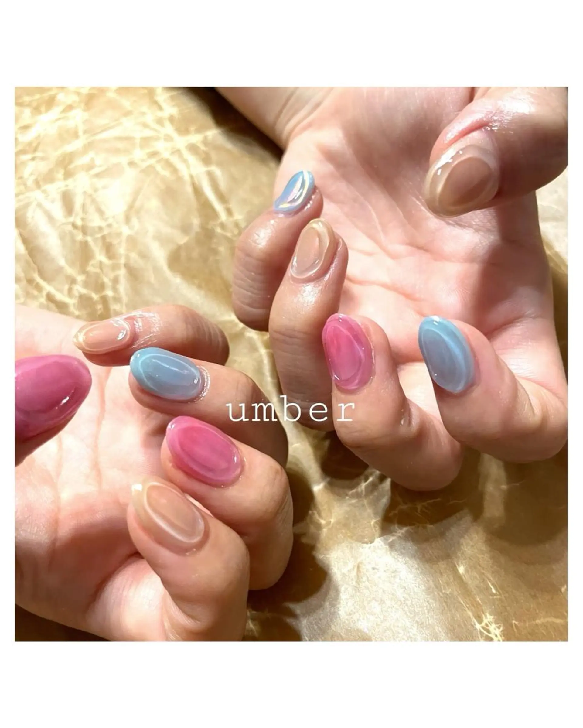 ネイル クリアネイル フラッシュネイル フットネイル フレンチネイル マグネットネイル ハンドネイル umber 三茶1分のネイルデザイン