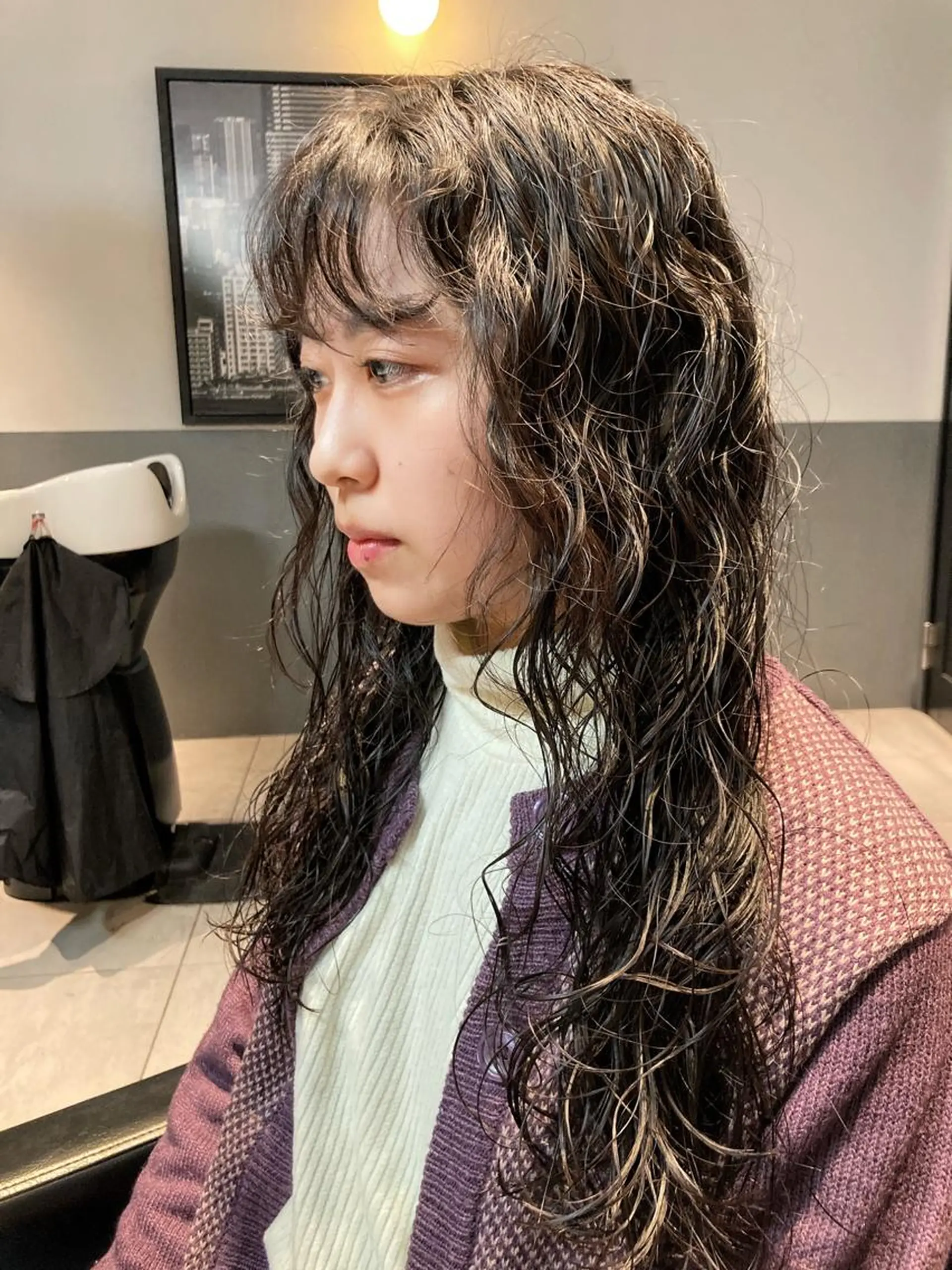 ロング パーマ 🛑柔らか透明感 カラー🛑大谷のヘアスタイル