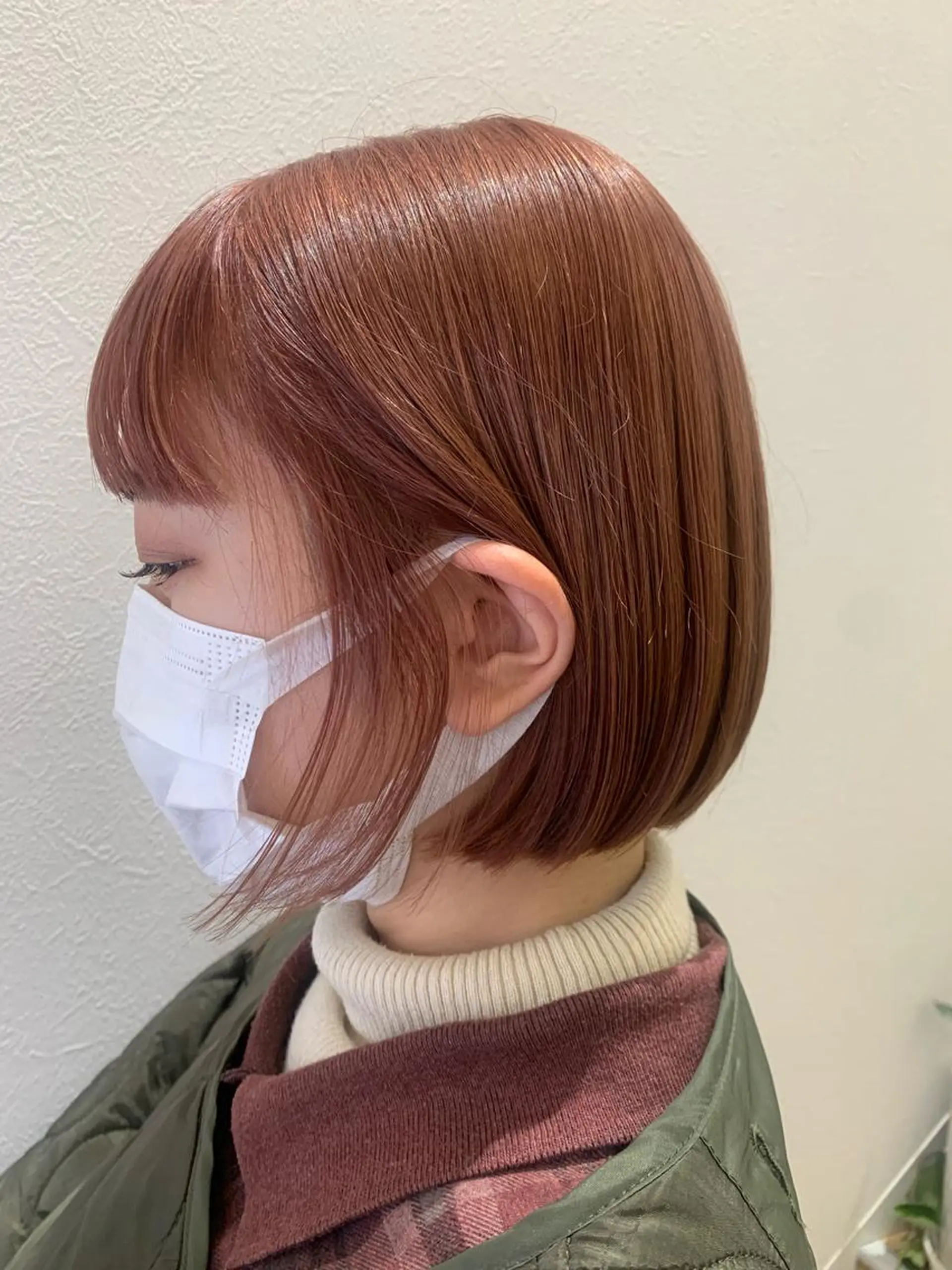 ショート カラー ベージュカラー ブリーチ ピンクカラー ピンクベージュ ボブ カット ヘアカラー トリートメント hub hair レイヤー/透明感のヘアスタイル