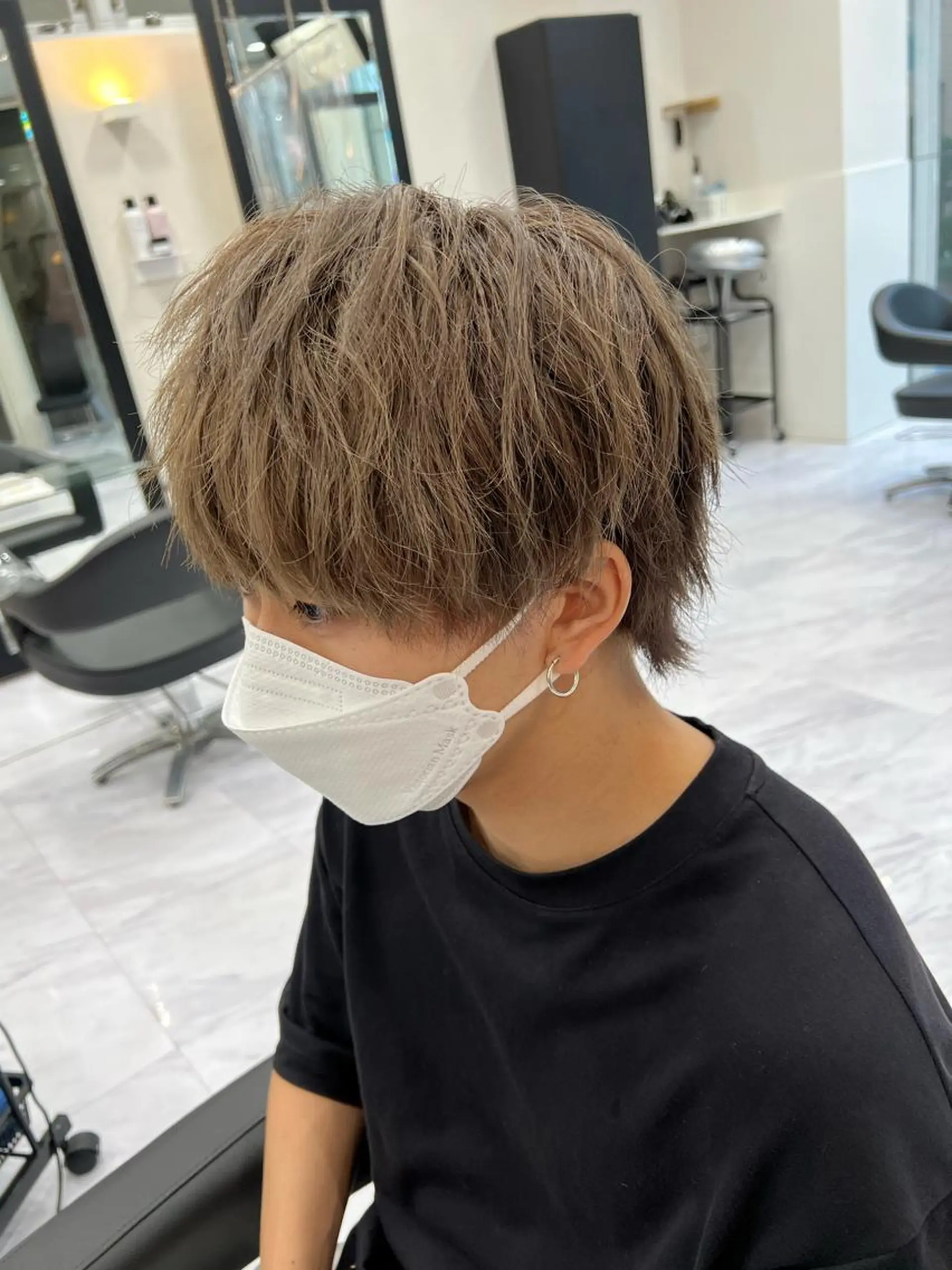 カラー メンズ ベージュカラー ミルクティーベージュ Luce大宮所属・Luce 杉本のヘアスタイル