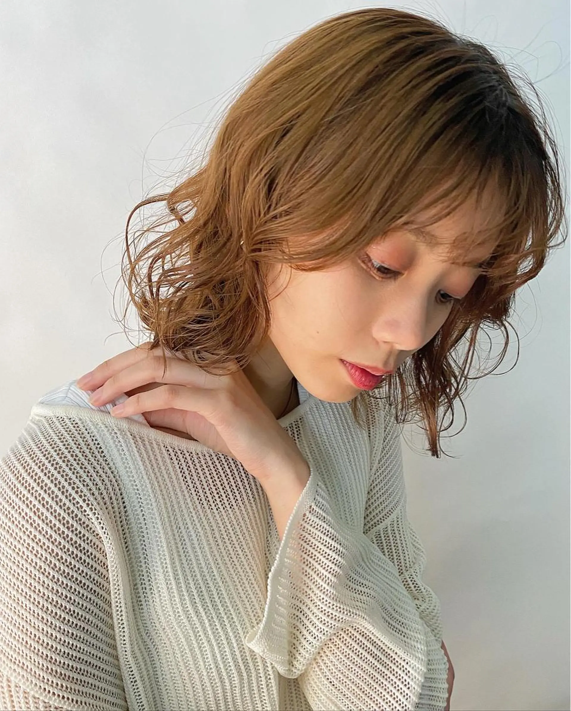 ミディアム カラー 関口 桃花🌷 暖色カラーのヘアスタイル