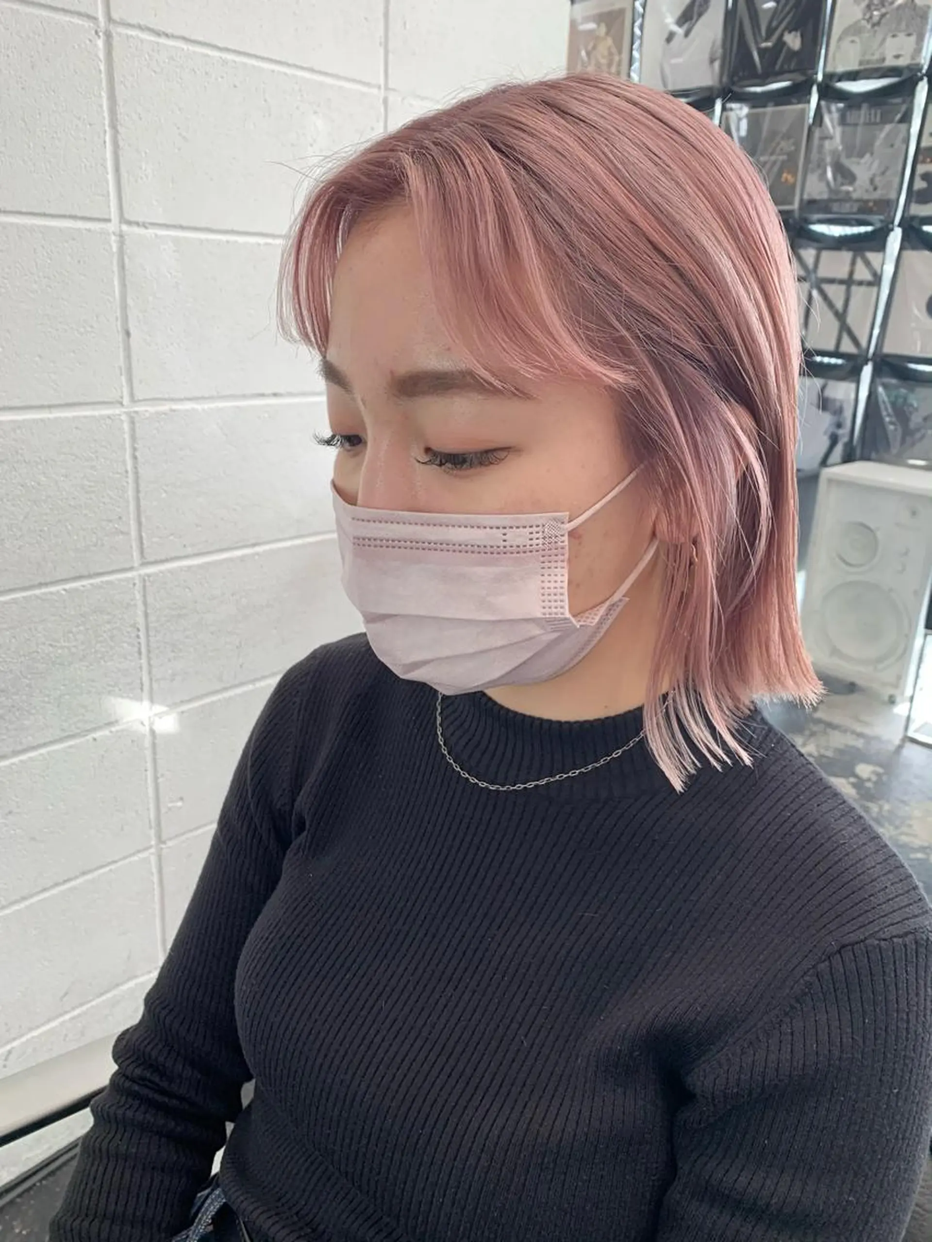 ミディアム カラー ヘアアレンジ ベージュカラー ブリーチ ピンクカラー ピンクベージュ カット ヘアカラー トリートメント 艶ハイトーン/ヘア アレンジAYAKAのヘアスタイル