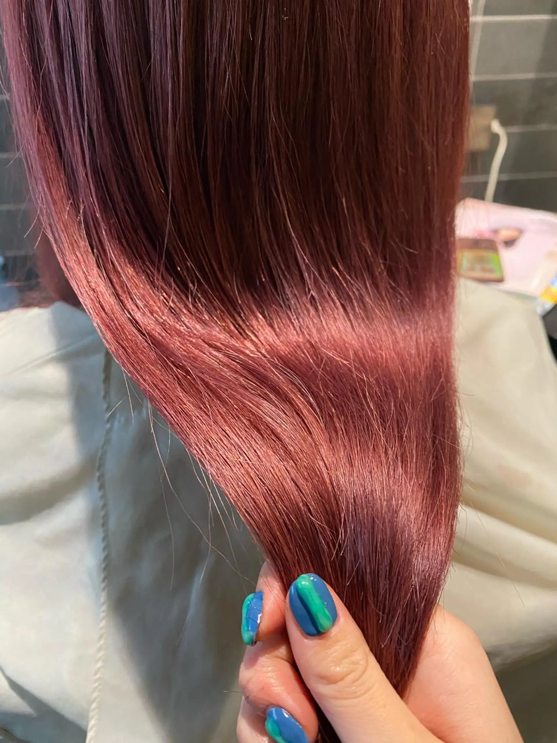 ロング カラー ピンクカラー カット ヘアカラー トリートメント 中井 一葉のヘアスタイル