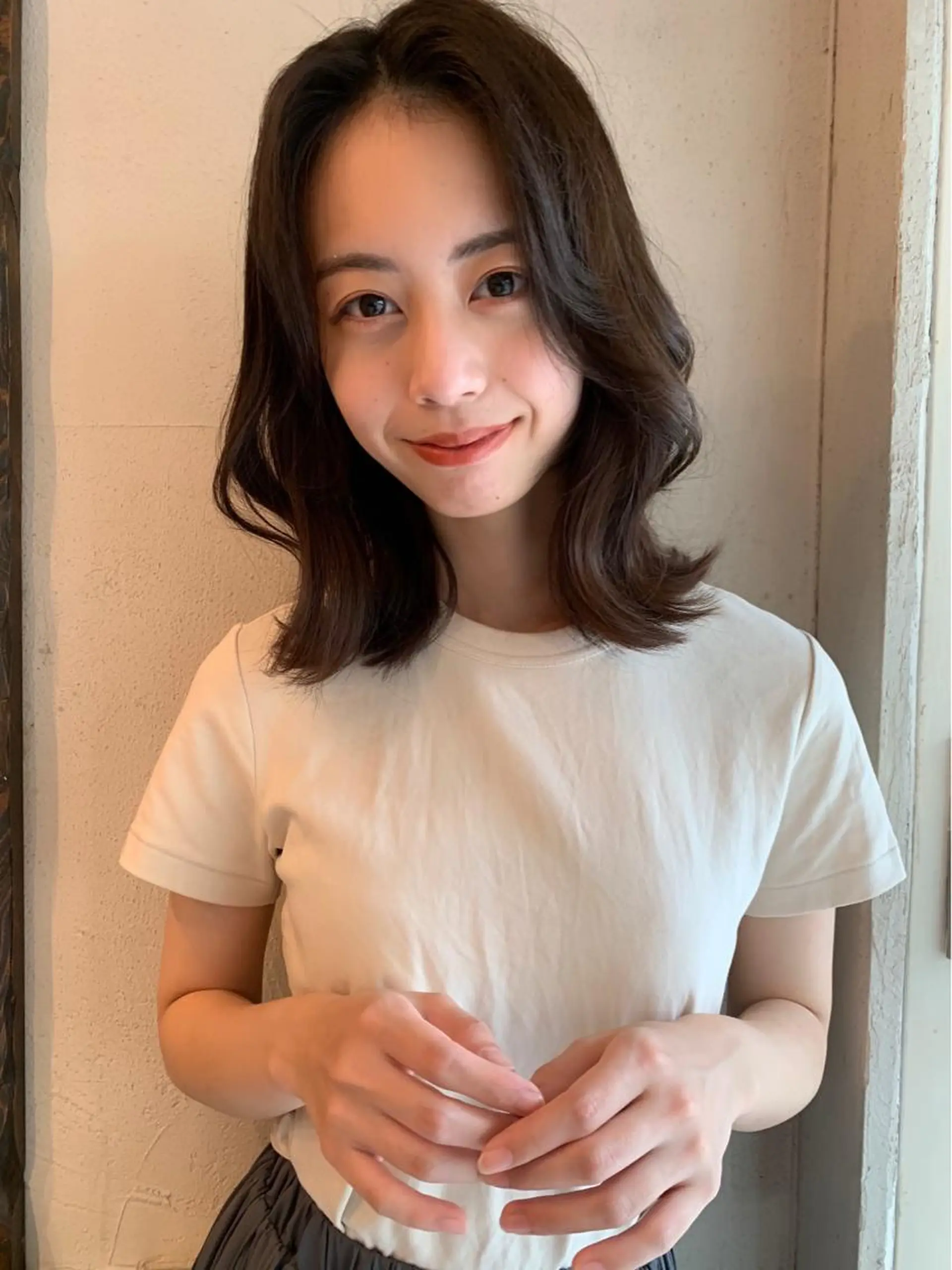 ミディアム カラー カット ヘアカラー トリートメント ヘッドスパ ヘアセット 透明感/オリーブ/ グレージュ/YUKAのヘアスタイル