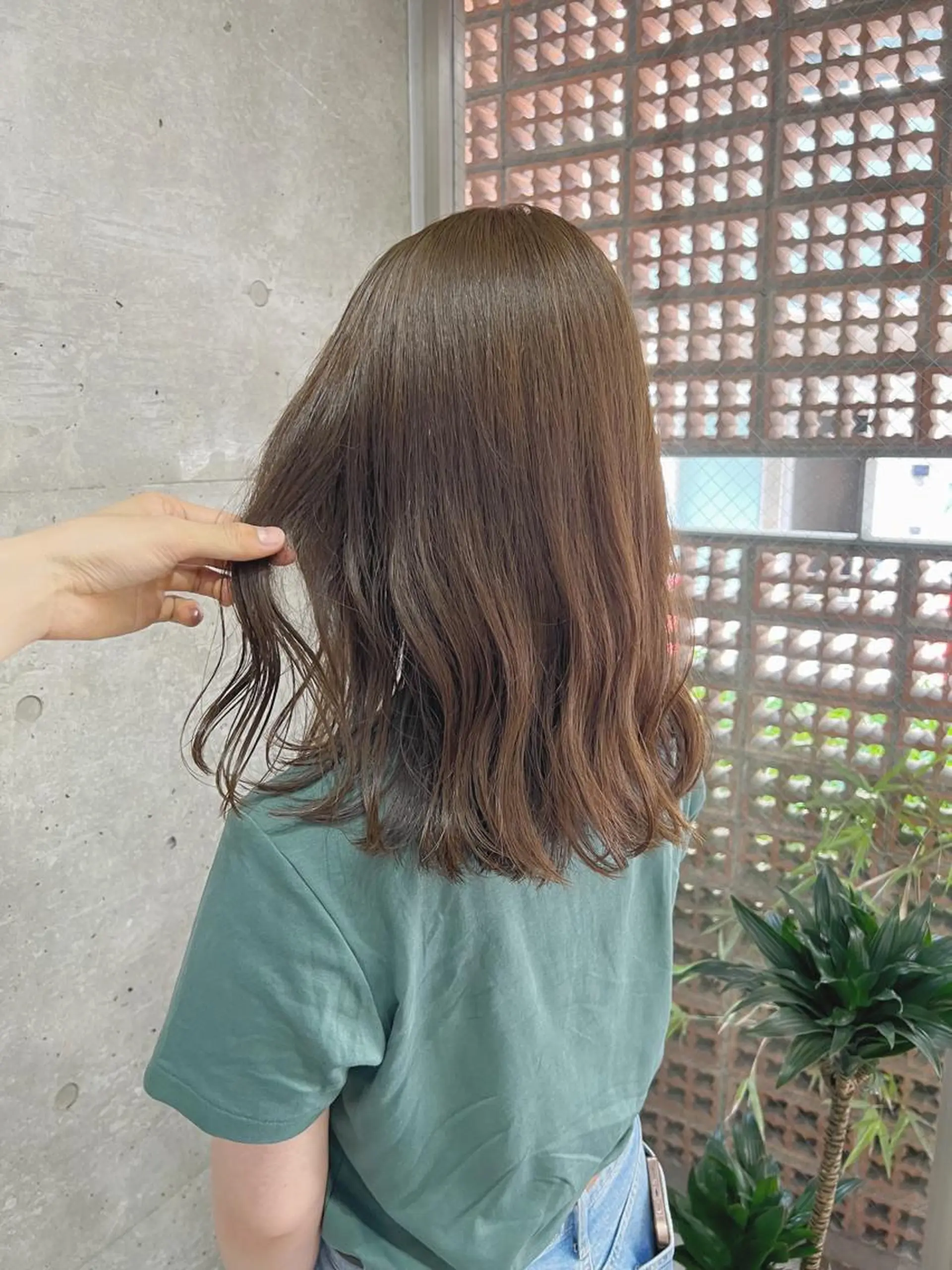 セミロング カラー ボブパーマコテ巻き風 パーマNo1深江秀平のヘアスタイル