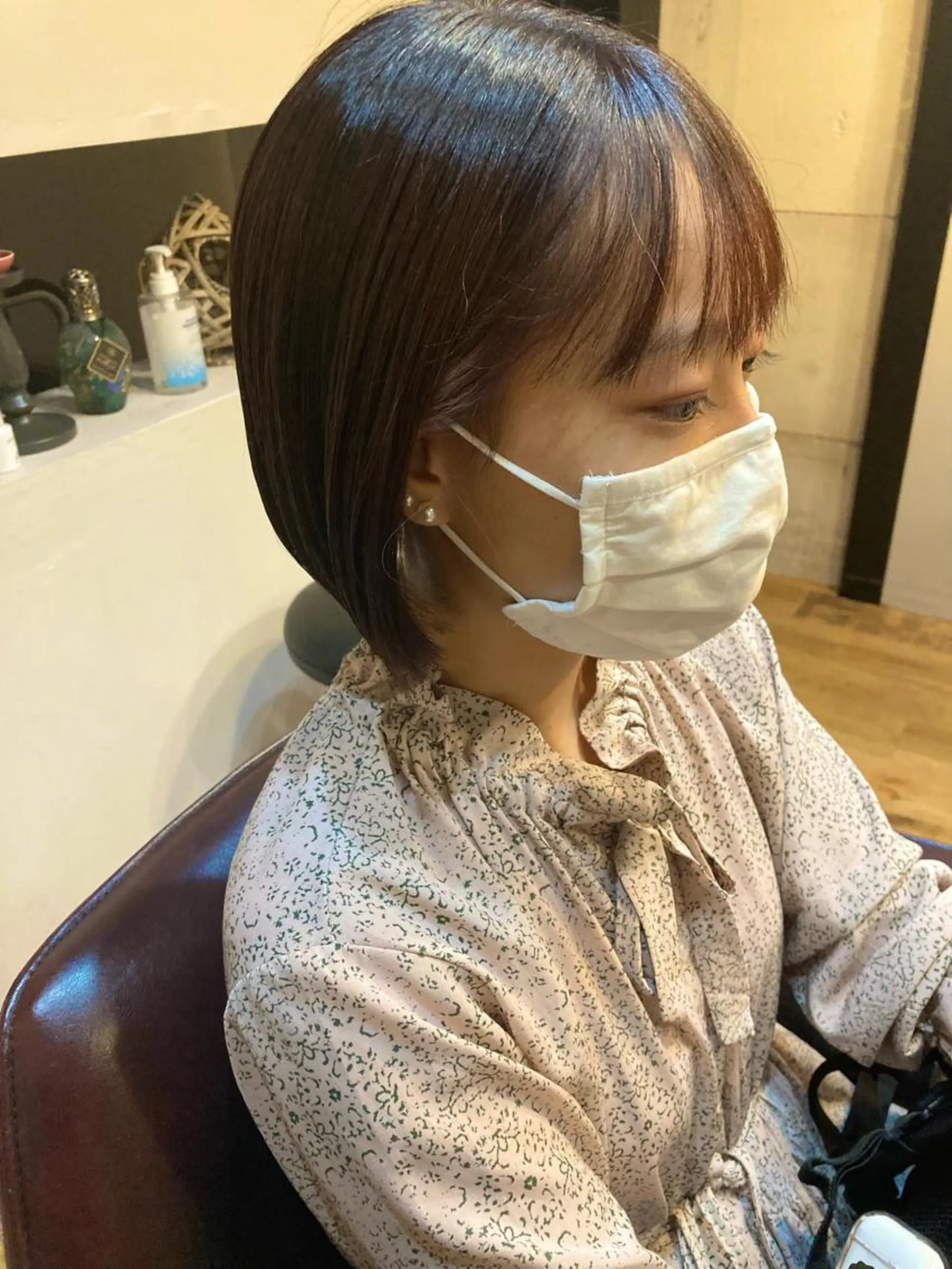 ショート カット ヘアカラー トリートメント ✨色持ちの良い艶 カラー✨蟹江真世のヘアスタイル