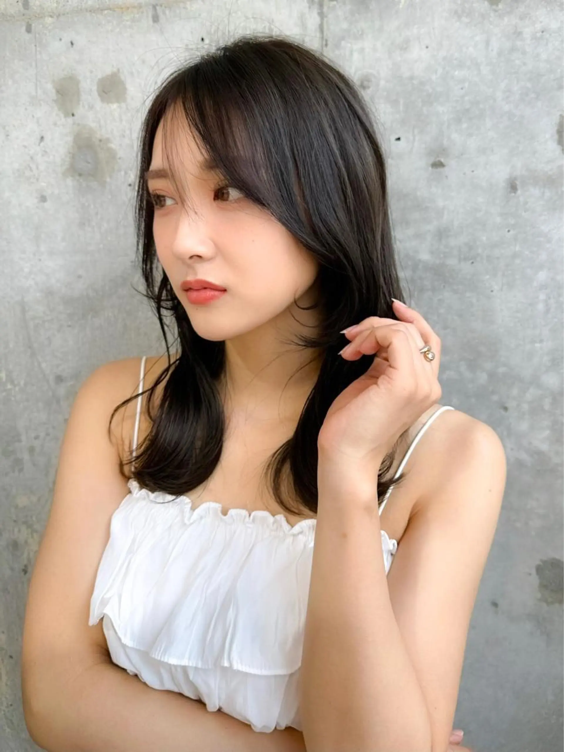 ミディアム カラー ヘアカラー トリートメント ヘッドスパ 髪質改善/韓国ヘア レイヤー/新宿/ロミのヘアスタイル