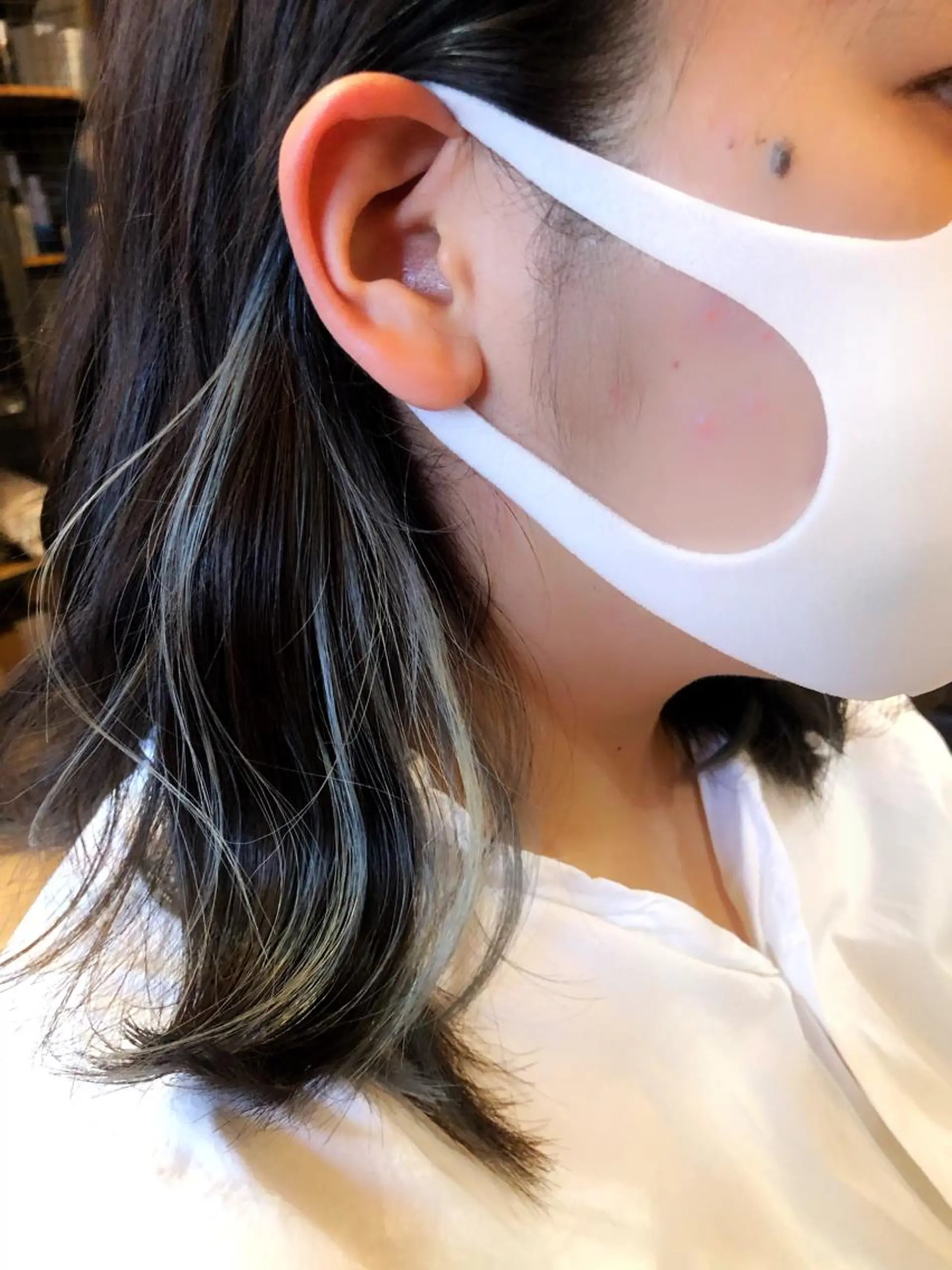 ミディアム カラー シールエクステ ミディアムパーマ アッシュ アッシュブラウン ミストバング ヘアカラー エクステ指名No.1 【店長】橘田のヘアスタイル